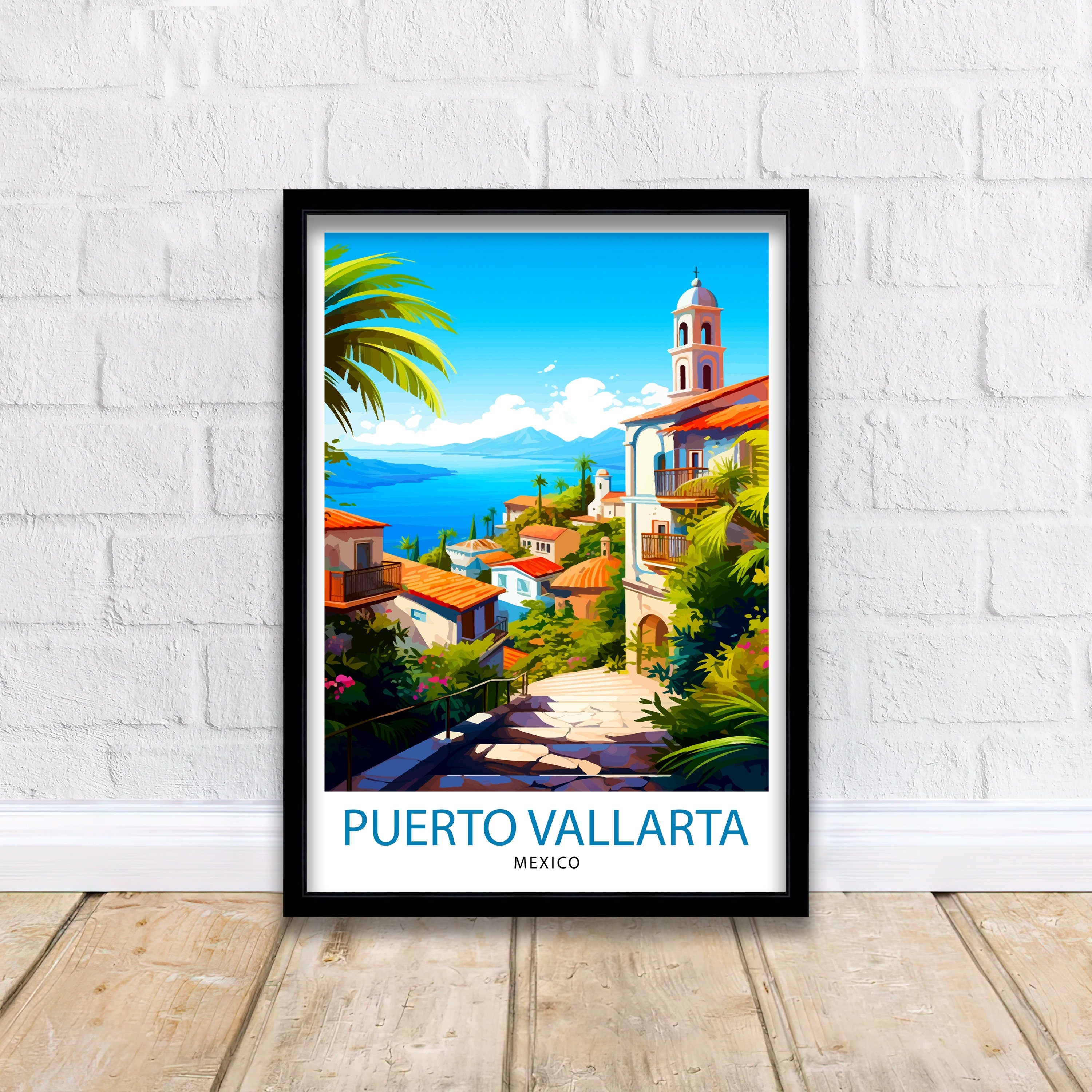 Puerto Vallarta Mexico Travel Print Puerto Vallarta Wall Decor Puerto Vallarta Poster Mexico Travel Prints Puerto Vallarta Art Print