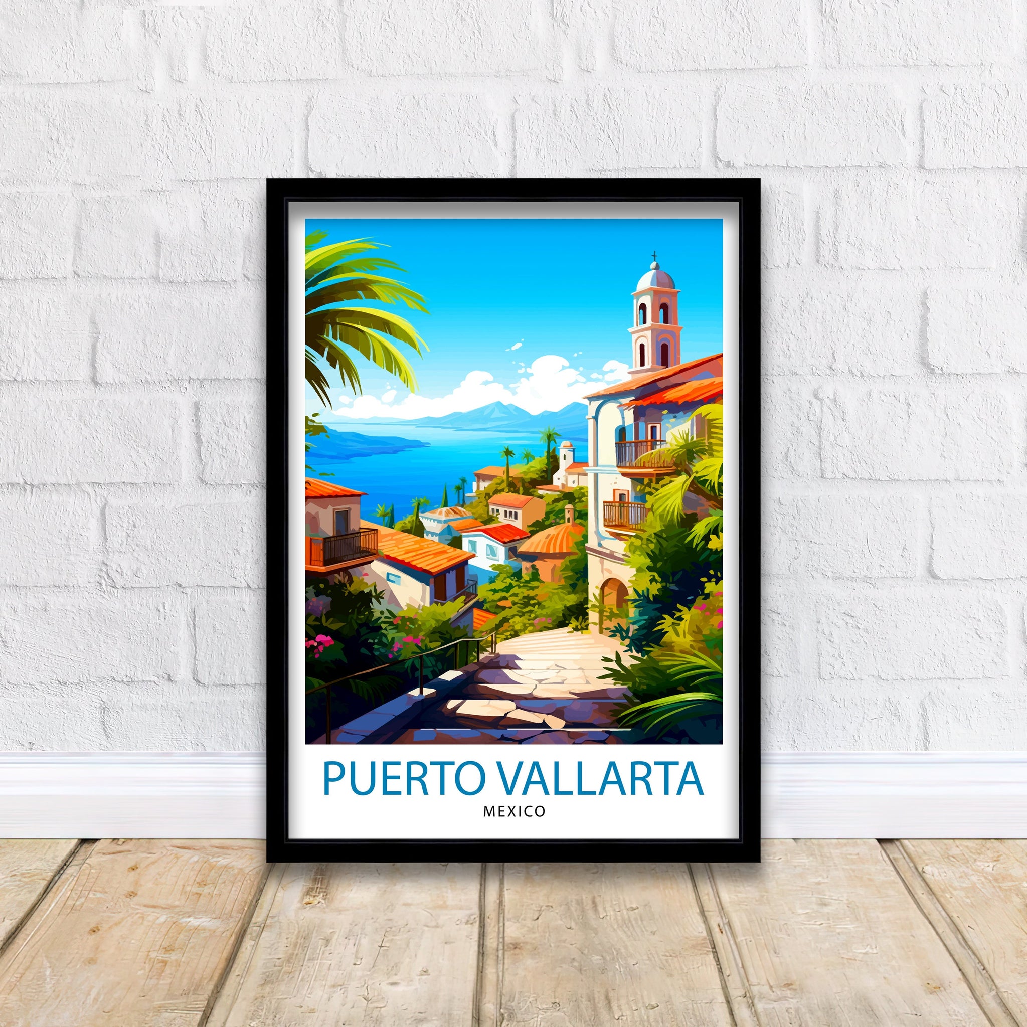 Puerto Vallarta Mexico Travel Print Puerto Vallarta Wall Decor Puerto Vallarta Poster Mexico Travel Prints Puerto Vallarta Art Print