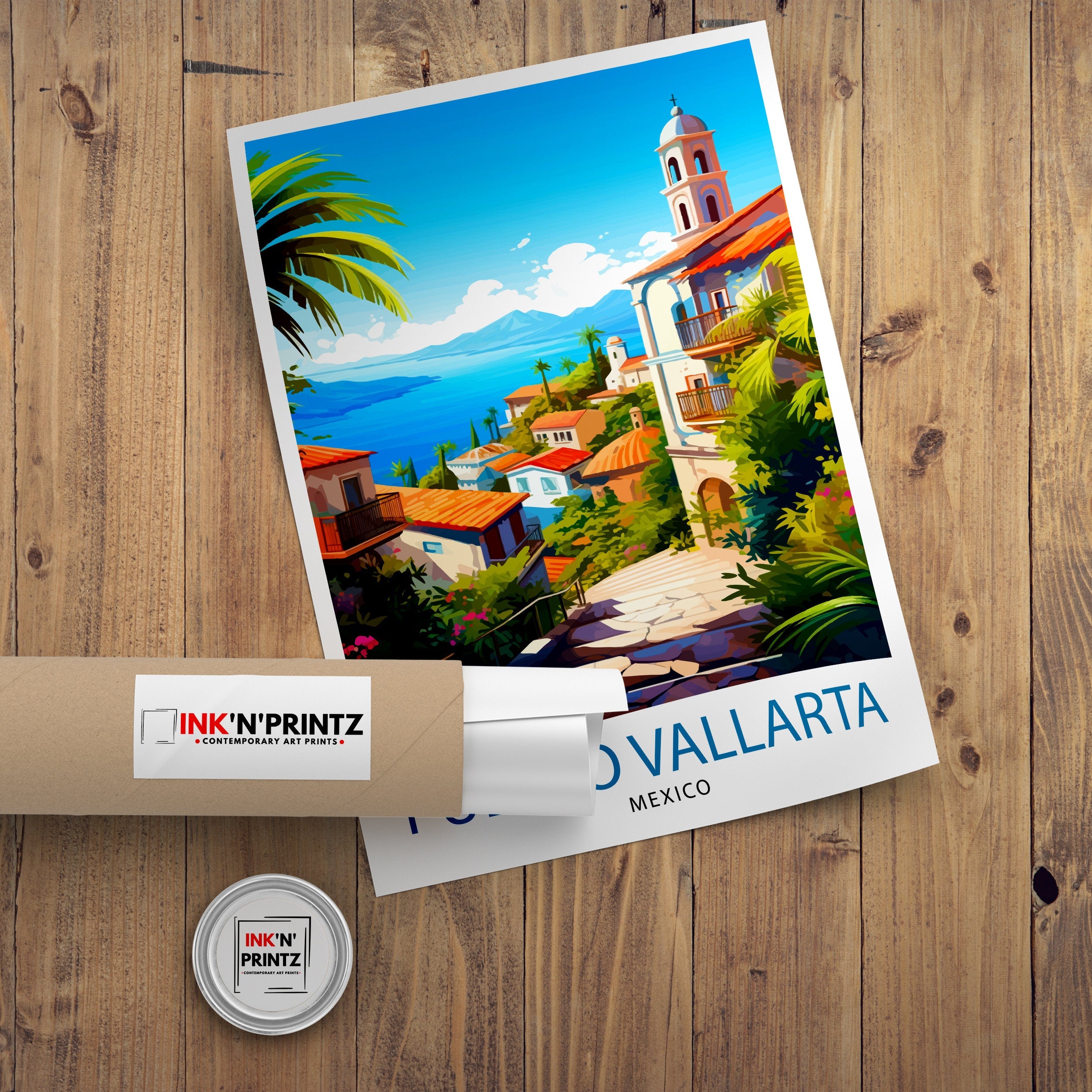 Puerto Vallarta Mexico Travel Print Puerto Vallarta Wall Decor Puerto Vallarta Poster Mexico Travel Prints Puerto Vallarta Art Print