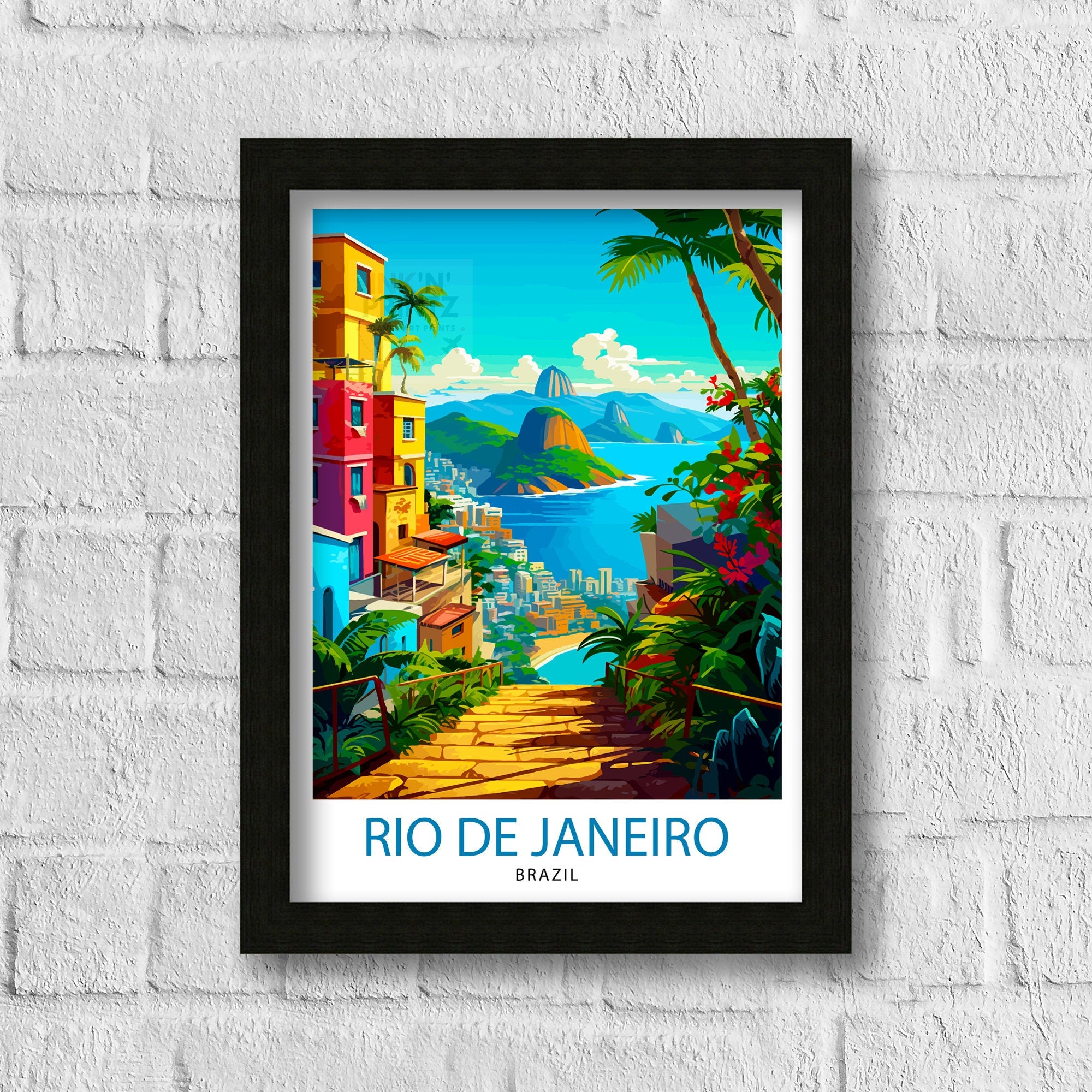 Rio de Janeiro Brazil Travel Print| Rio Wall Decor Rio Poster Brazil Travel Prints Rio Art Print Rio Illustration Rio Wall Art