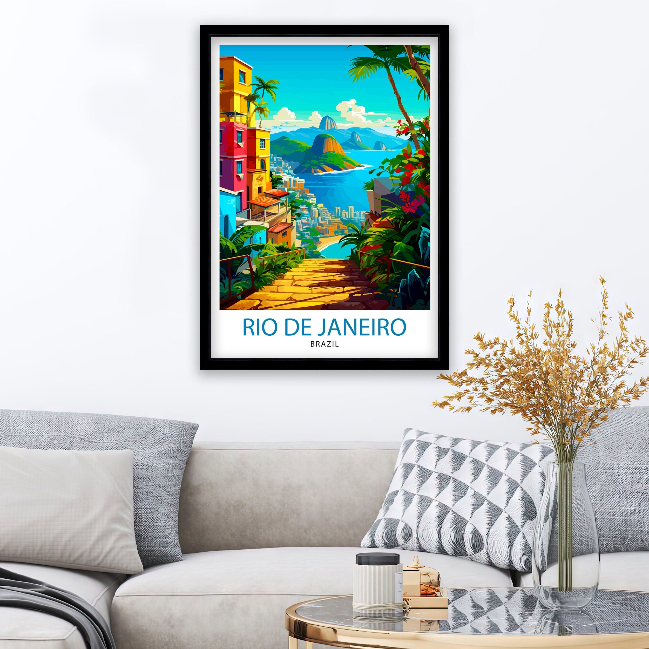 Rio de Janeiro Brazil Travel Print| Rio Wall Decor Rio Poster Brazil Travel Prints Rio Art Print Rio Illustration Rio Wall Art