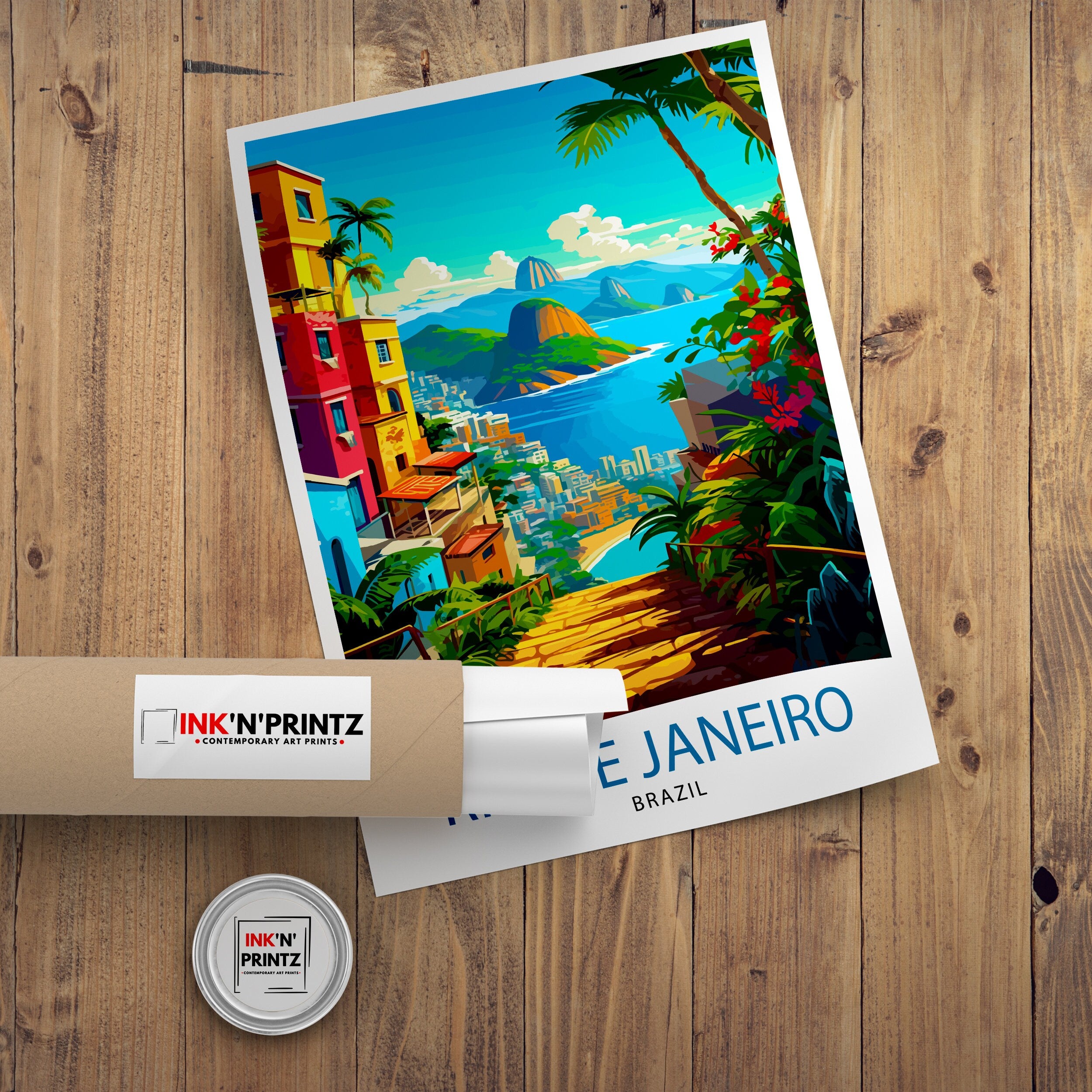 Rio de Janeiro Brazil Travel Print| Rio Wall Decor Rio Poster Brazil Travel Prints Rio Art Print Rio Illustration Rio Wall Art