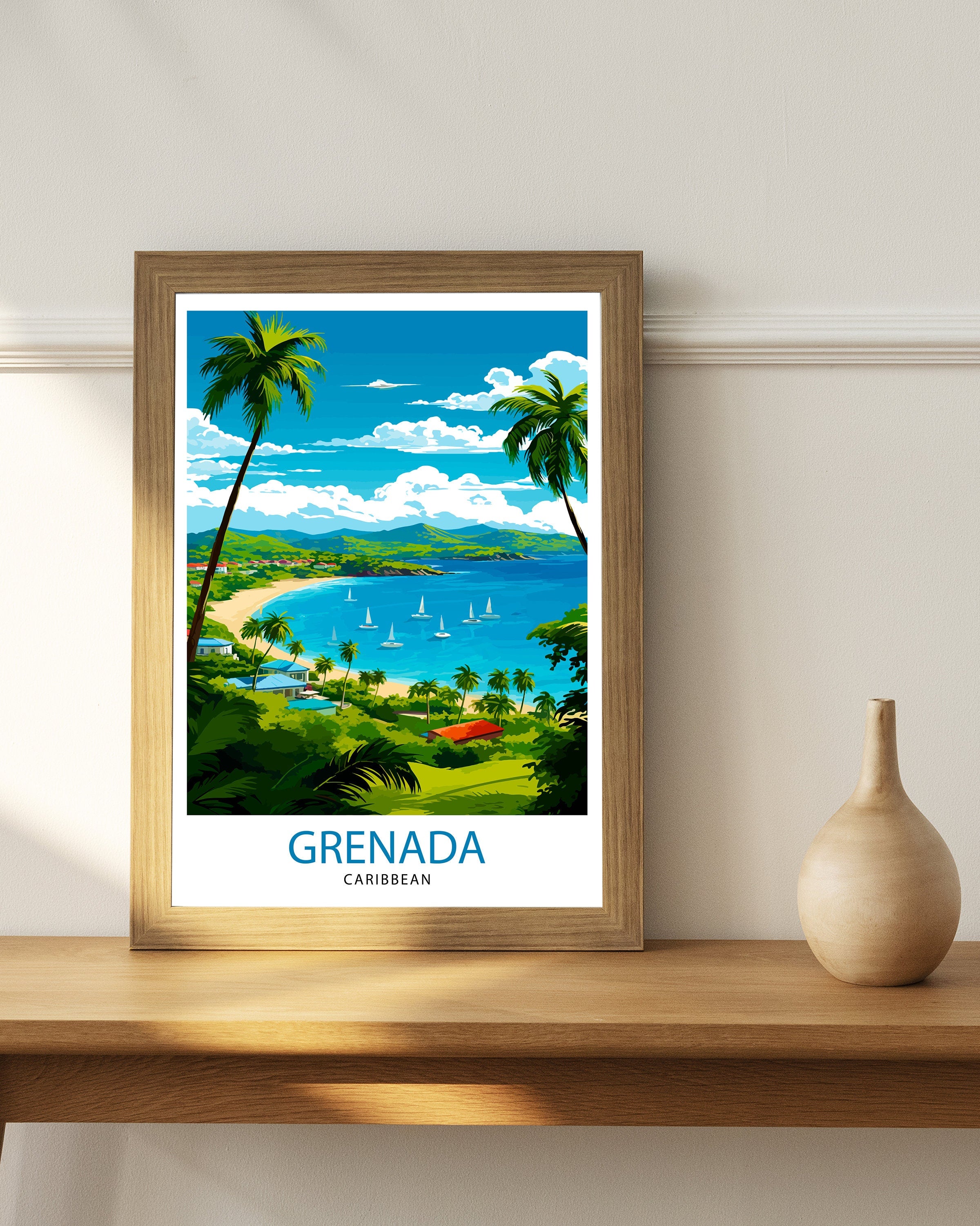 Grenada Caribbean Print Grenada Wall Decor Grenada Poster Grenada Art Print Grenada Wall Art Gift for Grenada Travel Grenada Home Decor