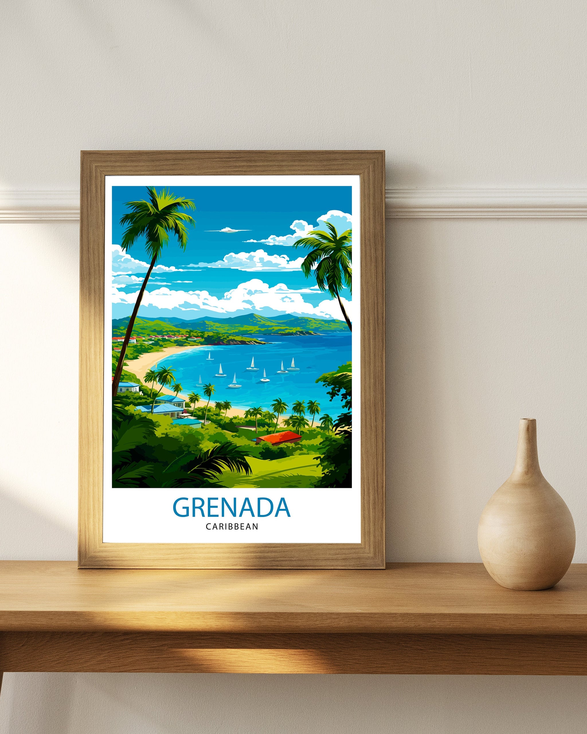 Grenada Caribbean Print Grenada Wall Decor Grenada Poster Grenada Art Print Grenada Wall Art Gift for Grenada Travel Grenada Home Decor