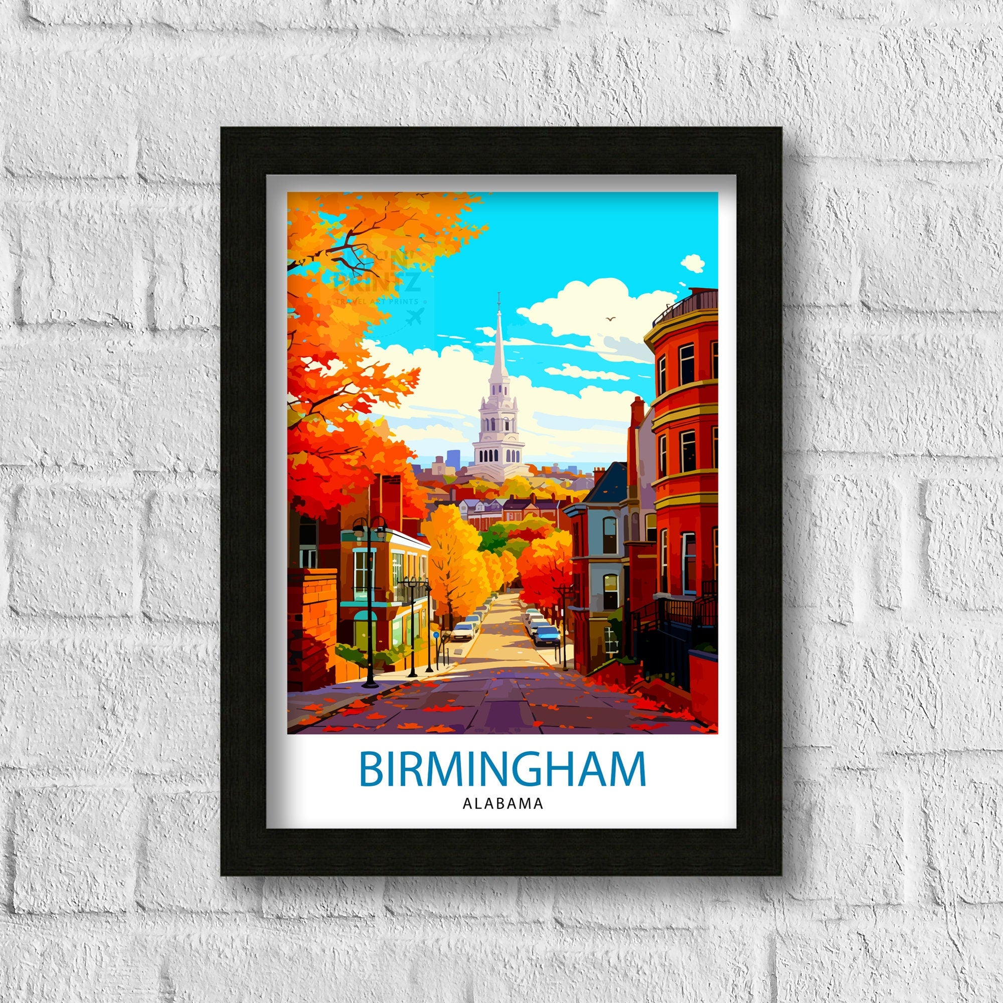 Birmingham Alabama Print| Birmingham Wall Decor Birmingham Poster Birmingham Art Print Birmingham Wall Art Gift for Birmingham