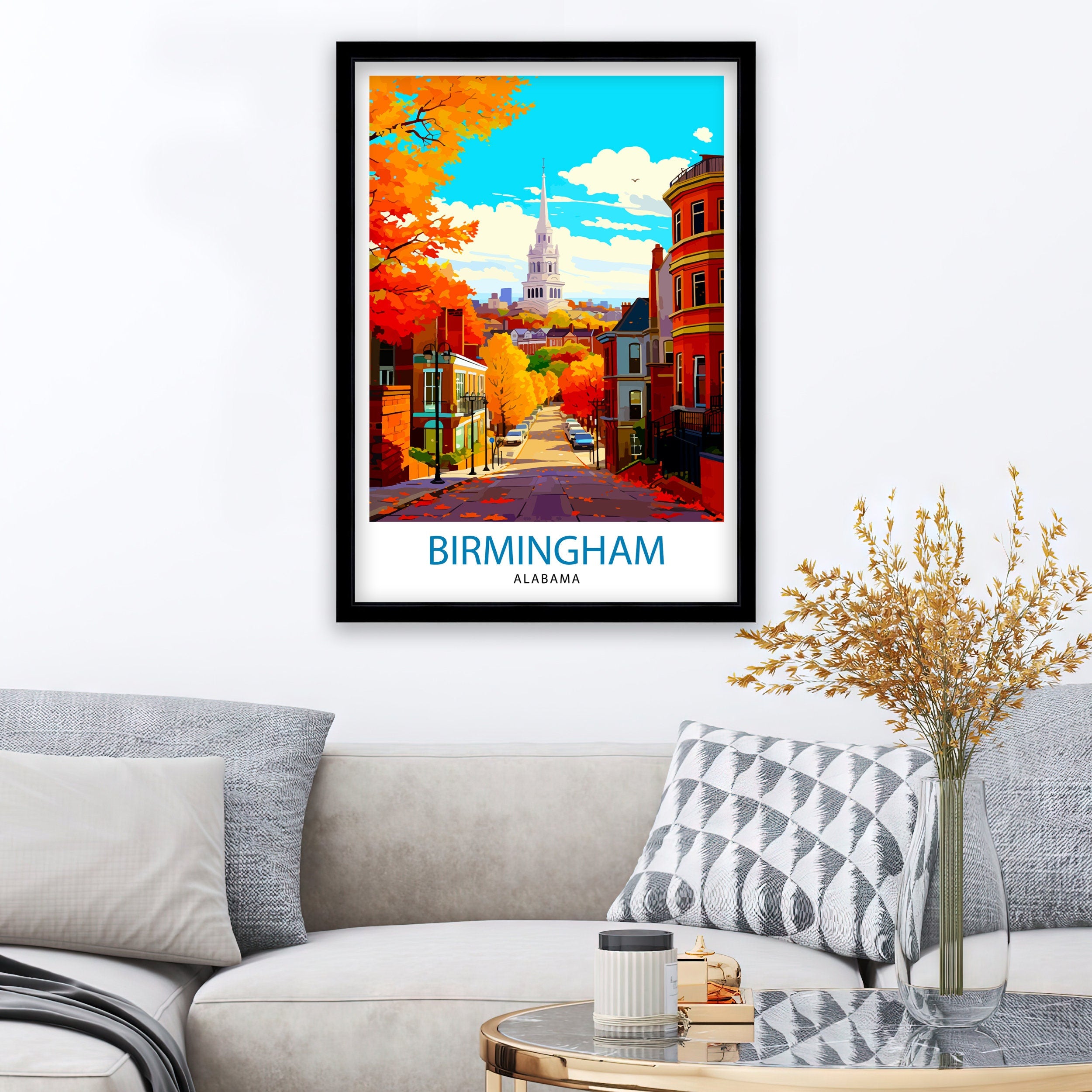 Birmingham Alabama Print| Birmingham Wall Decor Birmingham Poster Birmingham Art Print Birmingham Wall Art Gift for Birmingham