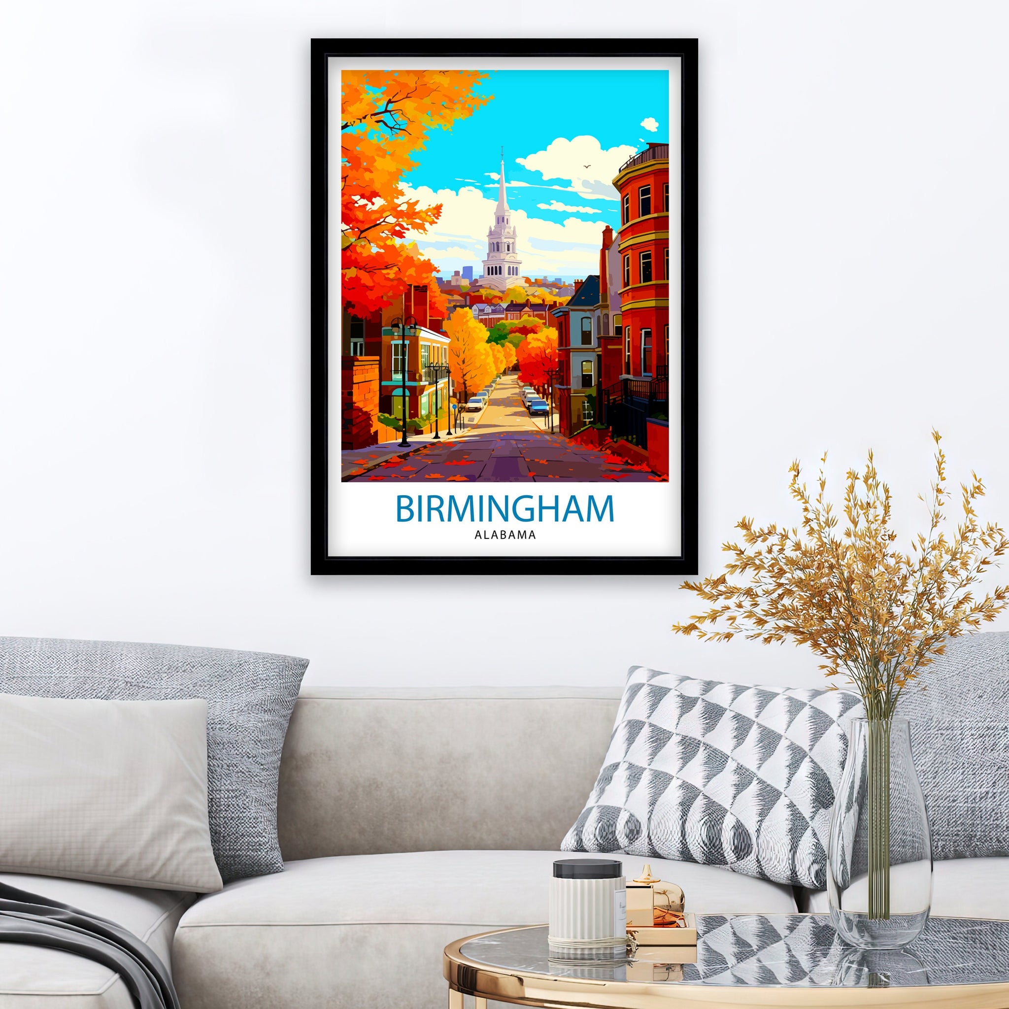 Birmingham Alabama Print| Birmingham Wall Decor Birmingham Poster Birmingham Art Print Birmingham Wall Art Gift for Birmingham
