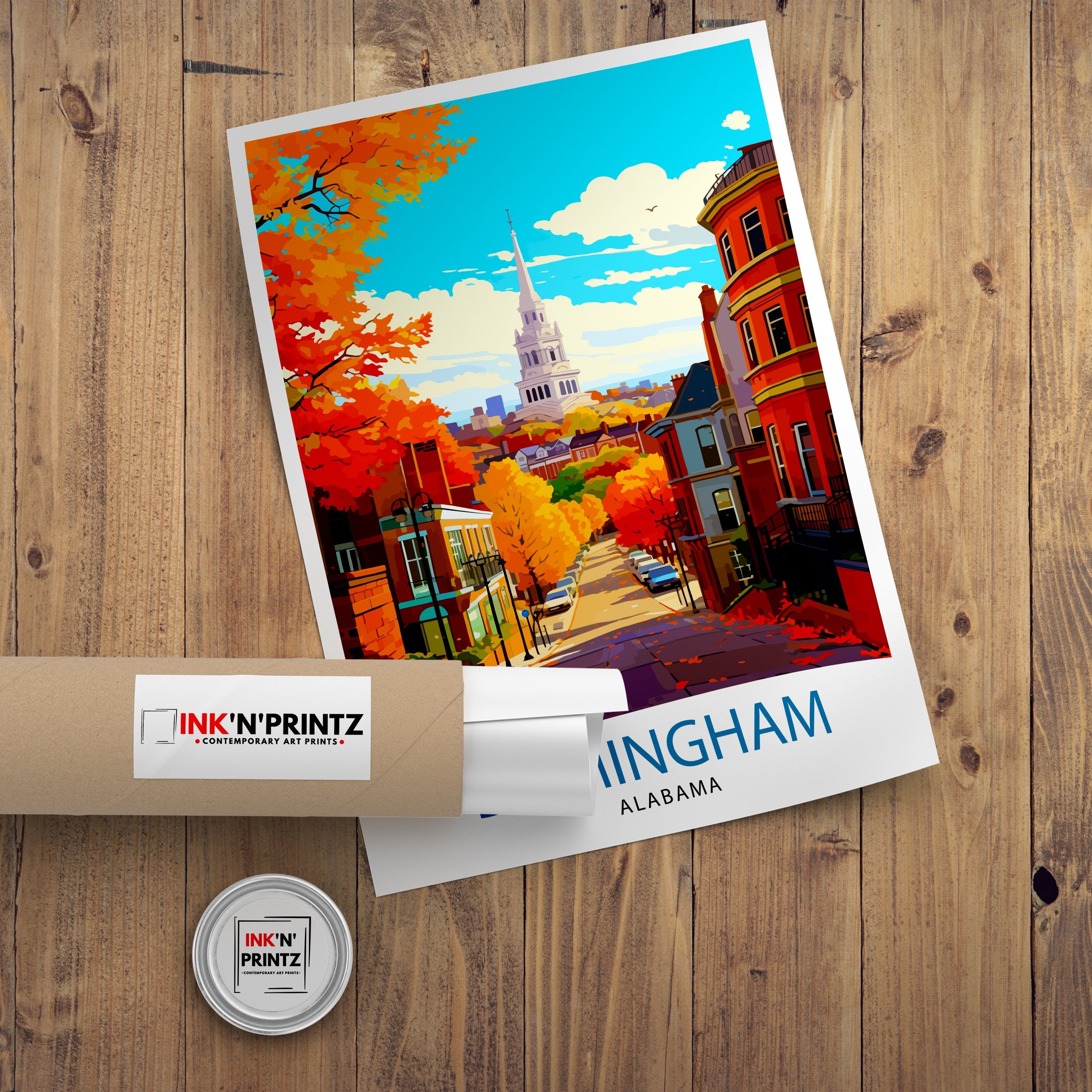 Birmingham Alabama Print| Birmingham Wall Decor Birmingham Poster Birmingham Art Print Birmingham Wall Art Gift for Birmingham