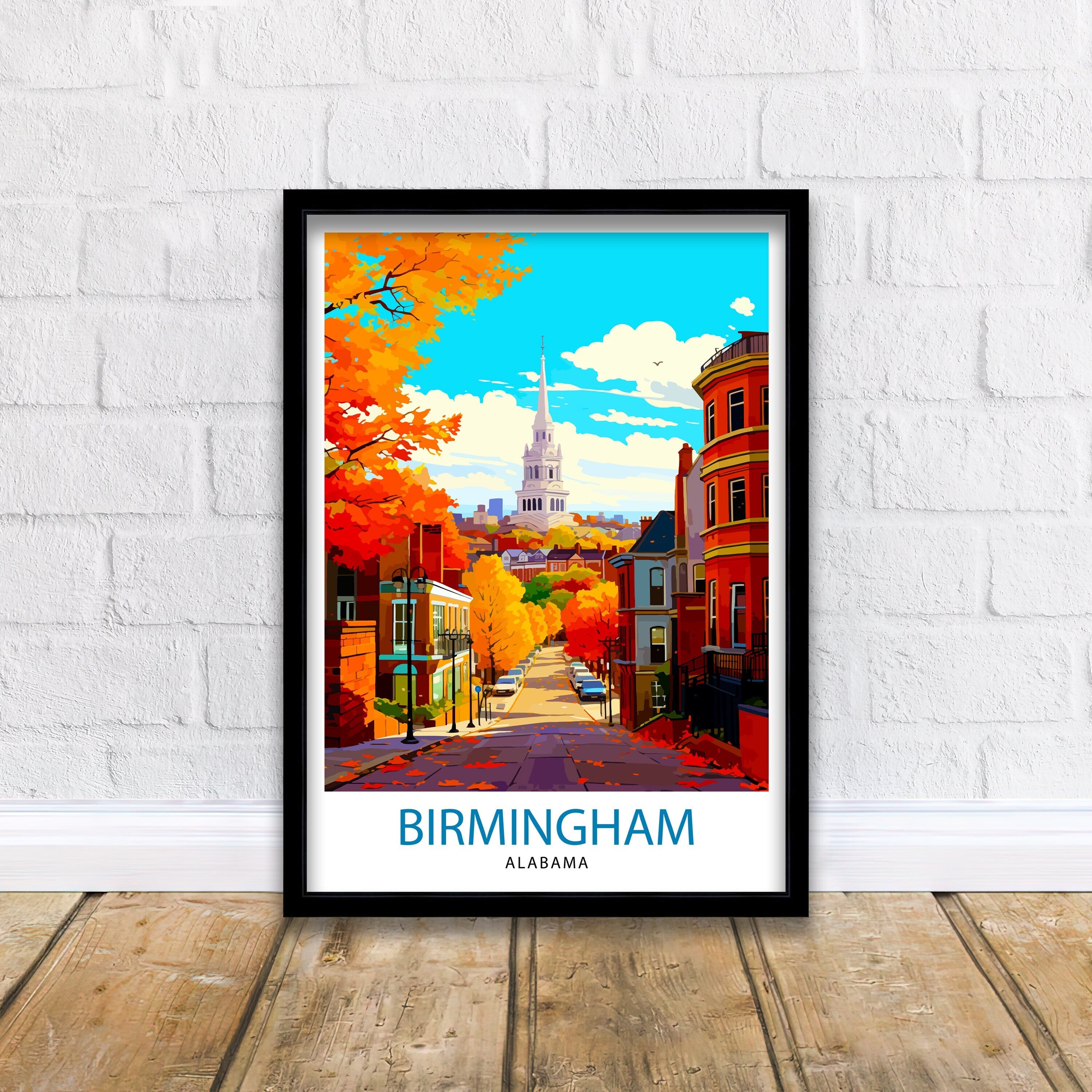 Birmingham Alabama Print| Birmingham Wall Decor Birmingham Poster Birmingham Art Print Birmingham Wall Art Gift for Birmingham