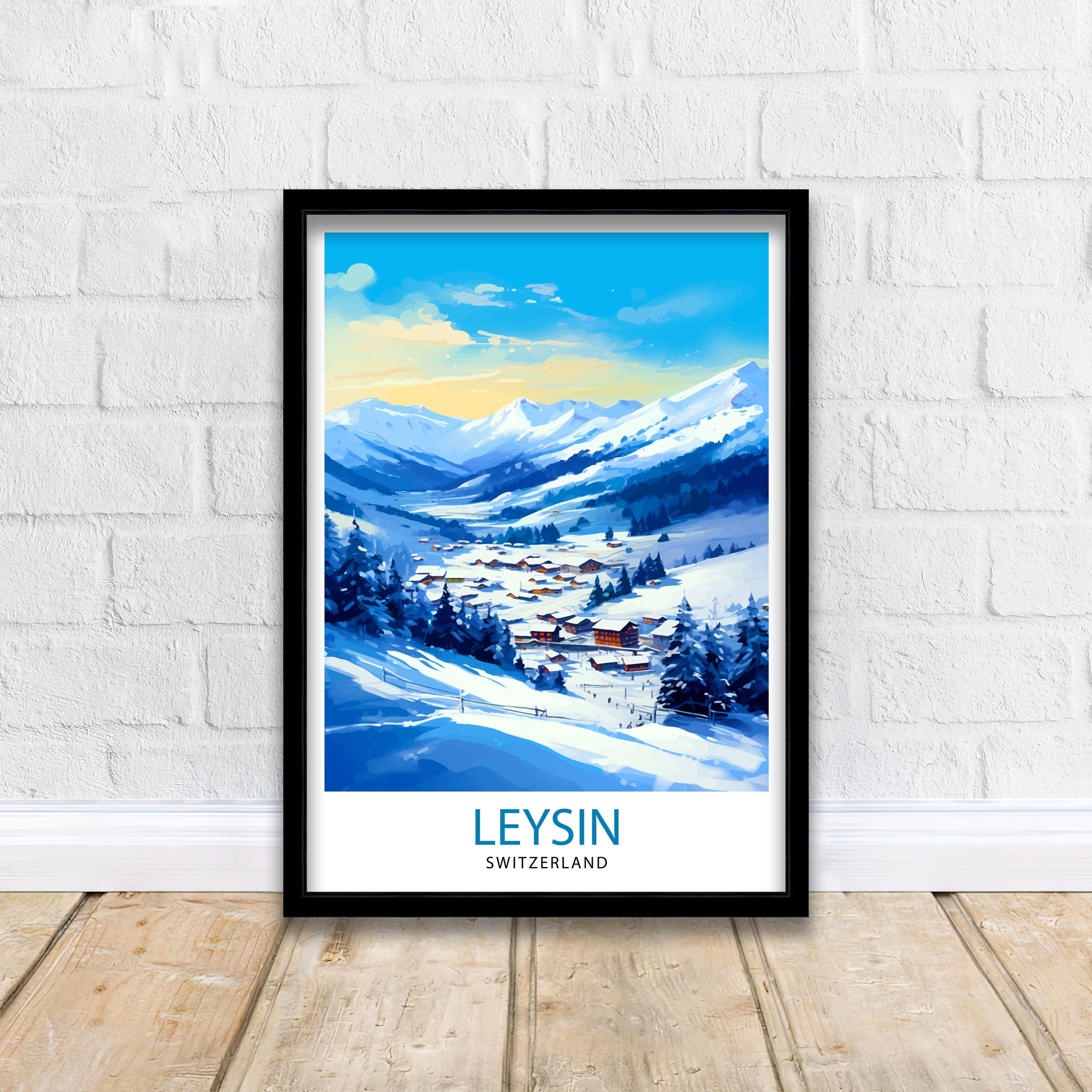 Leysin Switzerland Print Leysin Wall Decor Leysin Poster Leysin Art Print Leysin Wall Art Gift for Leysin Travel Leysin Home Decor
