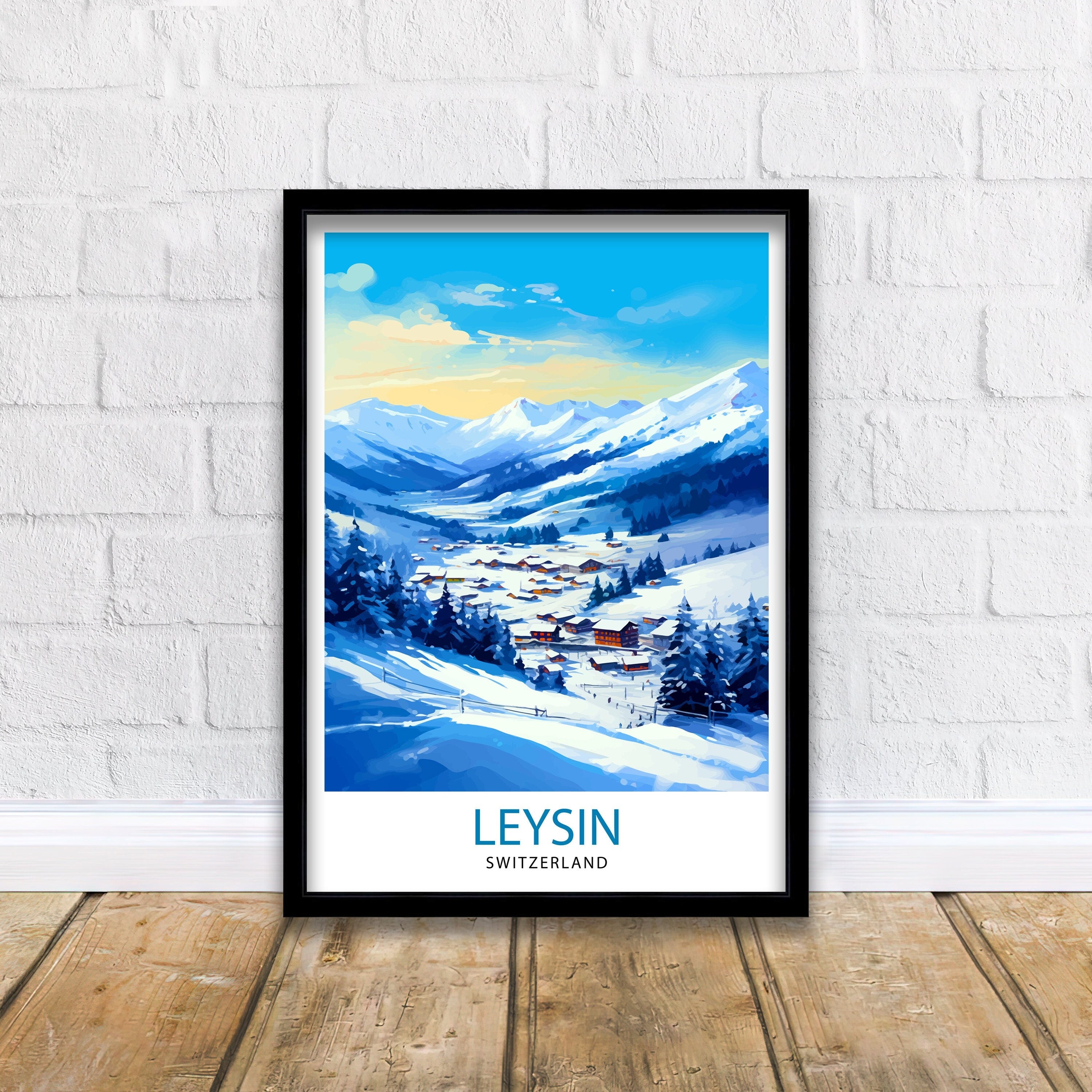 Leysin Switzerland Print Leysin Wall Decor Leysin Poster Leysin Art Print Leysin Wall Art Gift for Leysin Travel Leysin Home Decor