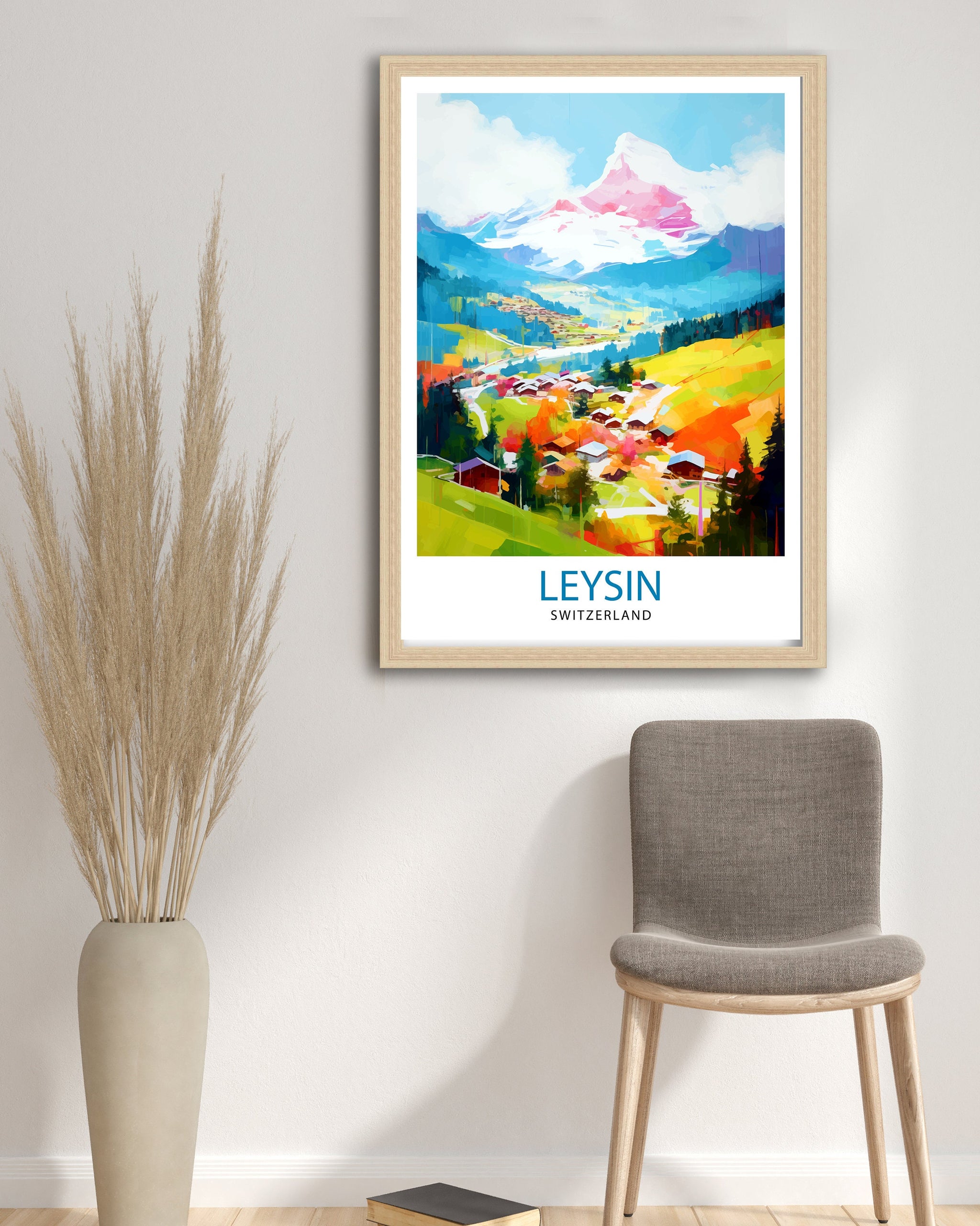 Leysin Switzerland Print Leysin Wall Decor Leysin Poster Leysin Art Print Leysin Wall Art Gift for Leysin Travel Leysin Home Decor