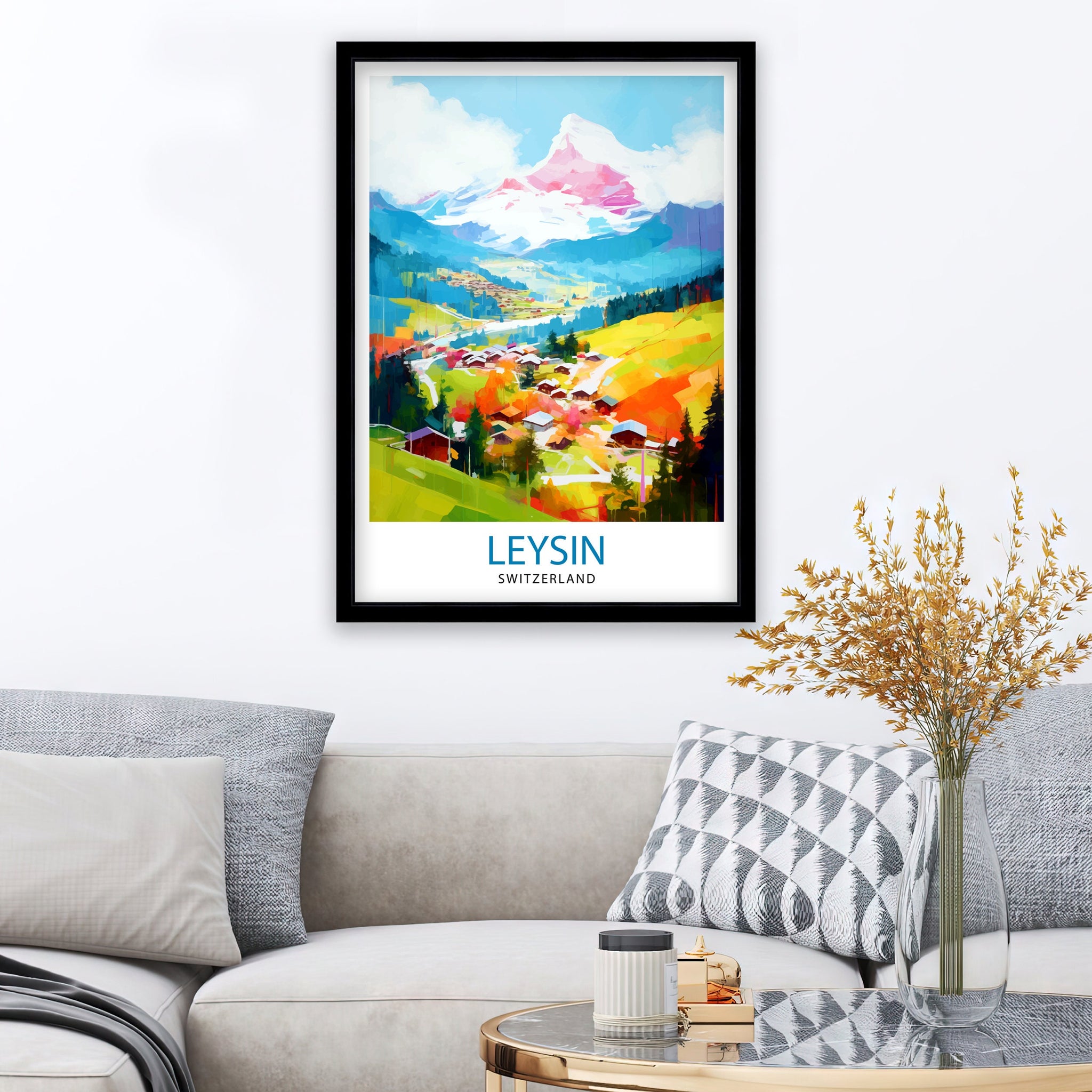Leysin Switzerland Print Leysin Wall Decor Leysin Poster Leysin Art Print Leysin Wall Art Gift for Leysin Travel Leysin Home Decor