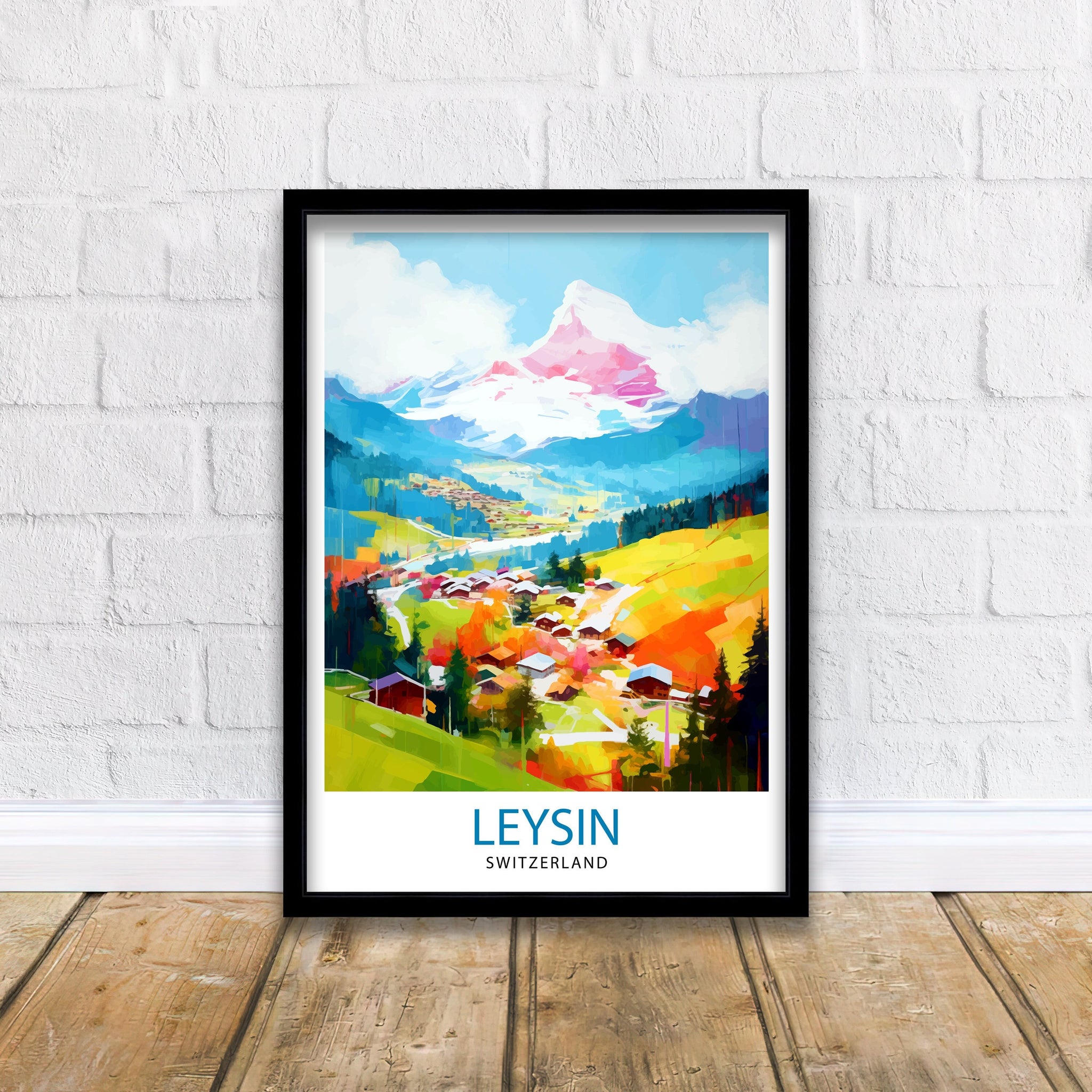 Leysin Switzerland Print Leysin Wall Decor Leysin Poster Leysin Art Print Leysin Wall Art Gift for Leysin Travel Leysin Home Decor