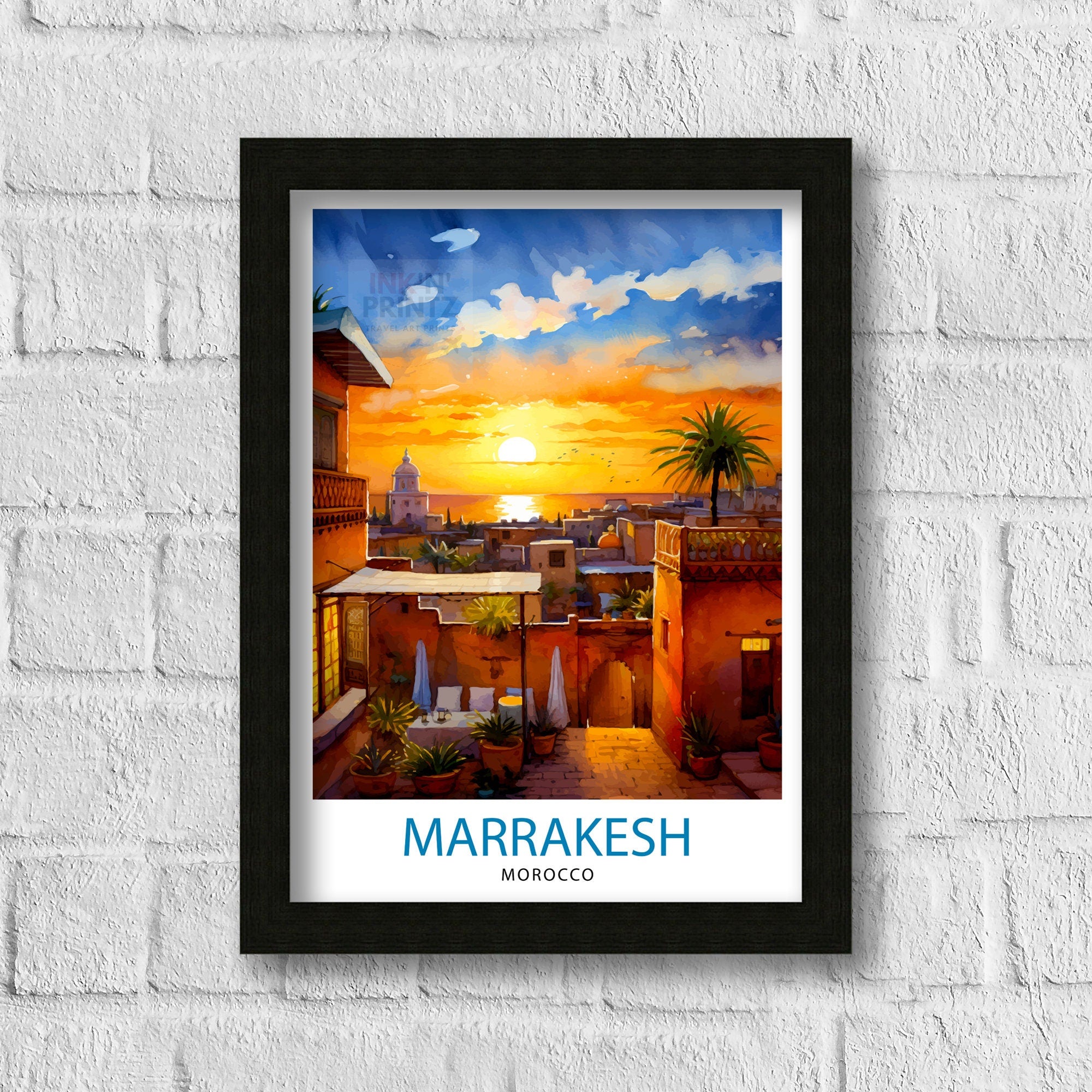 Marrakesh Travel Print | Marrakesh Poster | Morocco Print | Morocco | Marrakesh | Travel Poster | Marrakesh Wall Art | Morocco Poster