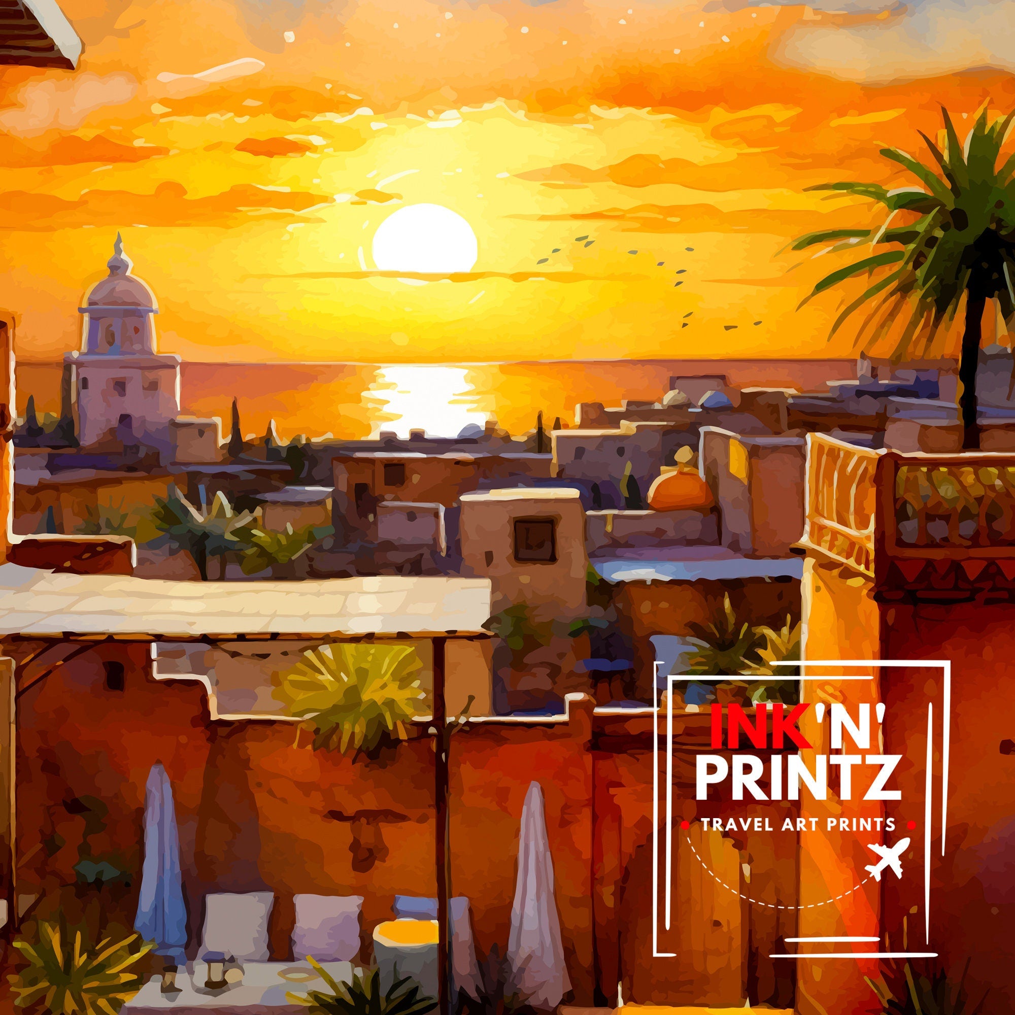 Marrakesh Travel Print | Marrakesh Poster | Morocco Print | Morocco | Marrakesh | Travel Poster | Marrakesh Wall Art | Morocco Poster
