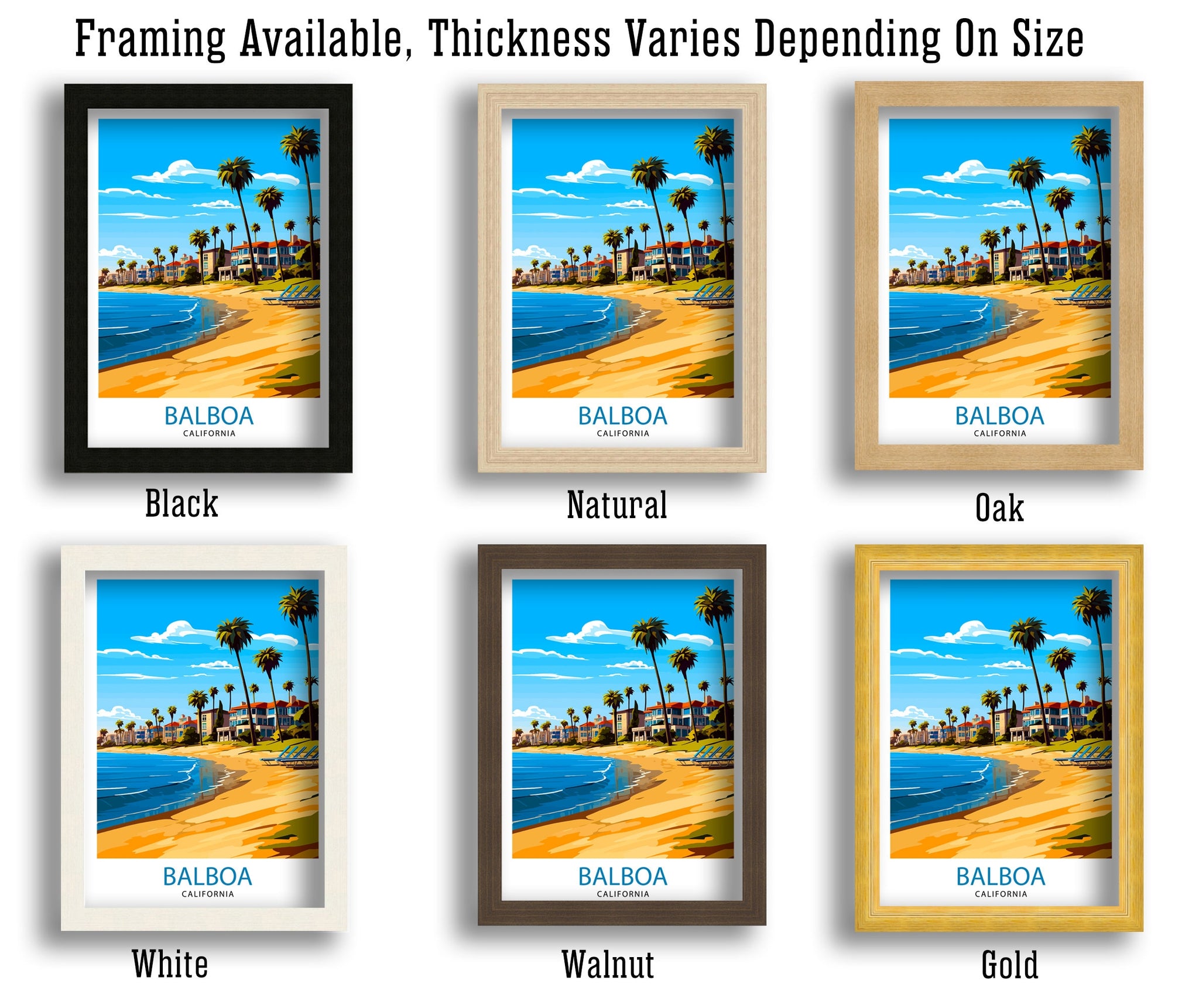Balboa California Travel Print Balboa Wall Decor Balboa Poster California Travel Prints Balboa Art Print Balboa Illustration Balboa Wall Art
