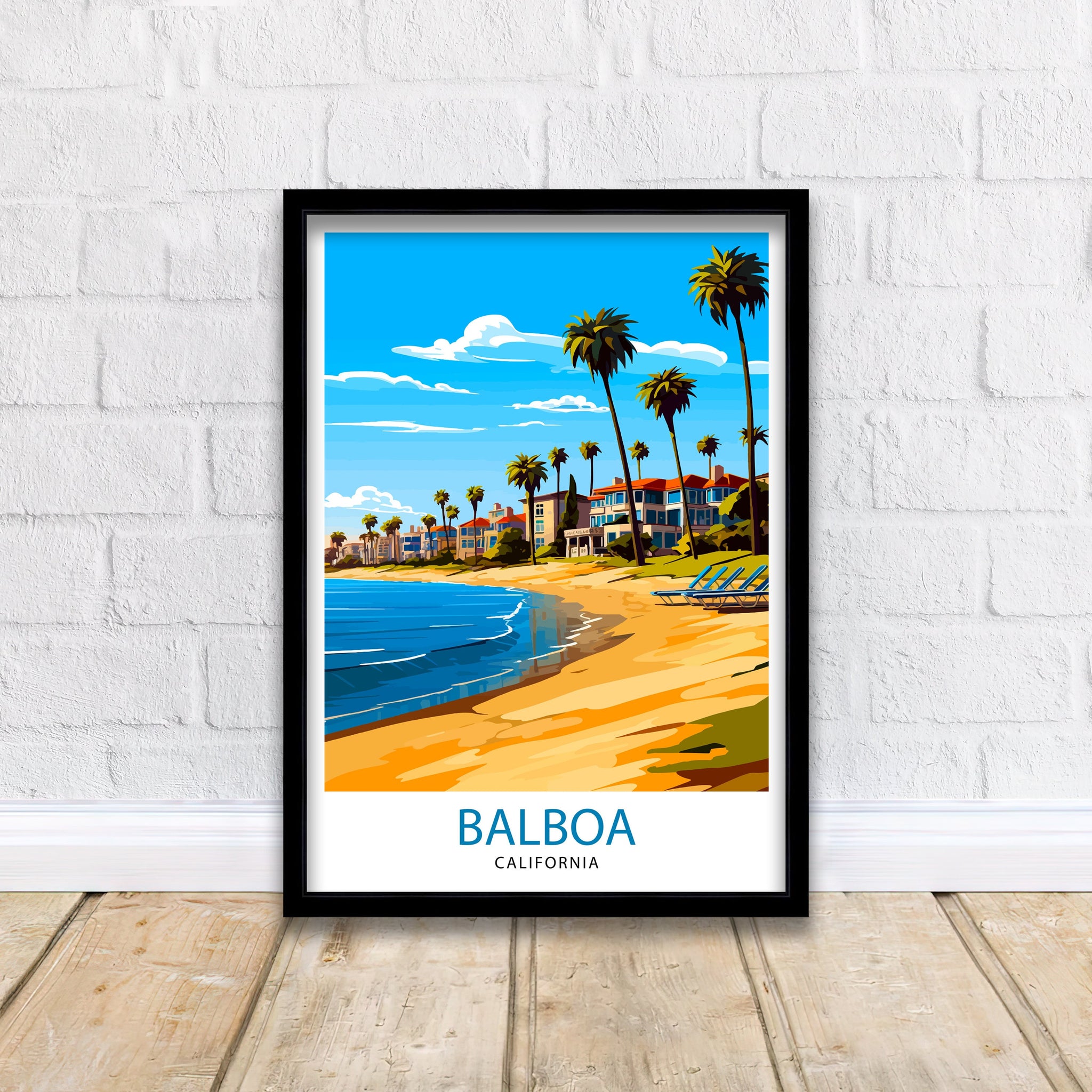 Balboa California Travel Print Balboa Wall Decor Balboa Poster California Travel Prints Balboa Art Print Balboa Illustration Balboa Wall Art