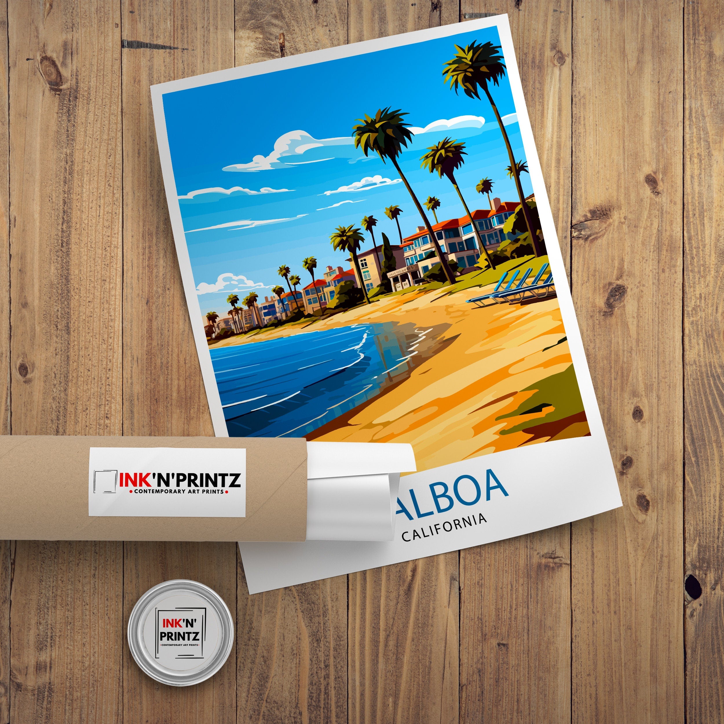 Balboa California Travel Print Balboa Wall Decor Balboa Poster California Travel Prints Balboa Art Print Balboa Illustration Balboa Wall Art