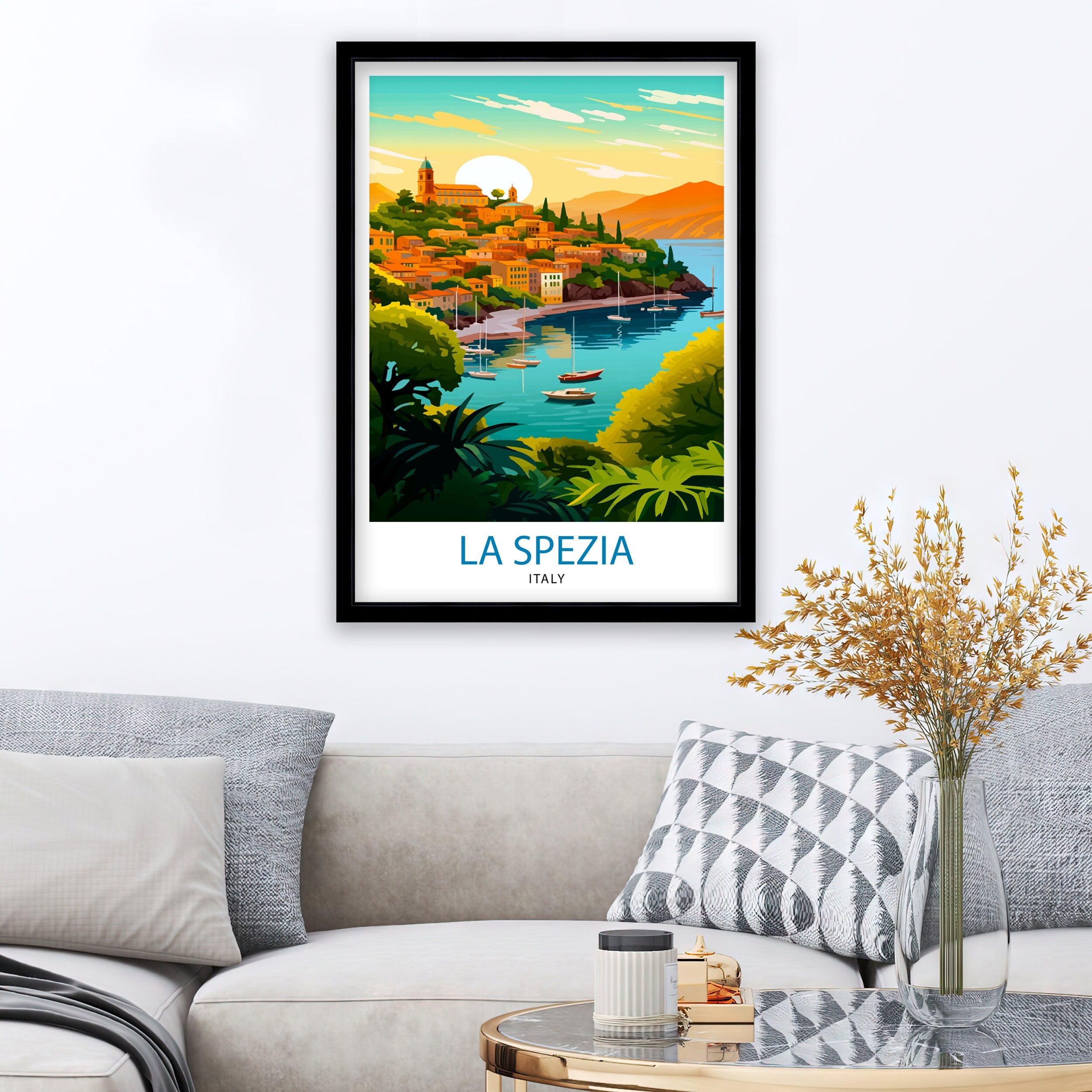 La Spezia Italy Travel Print La Spezia Wall Decor La Spezia Poster Italy Travel Prints La Spezia Art Print La Spezia Illustration