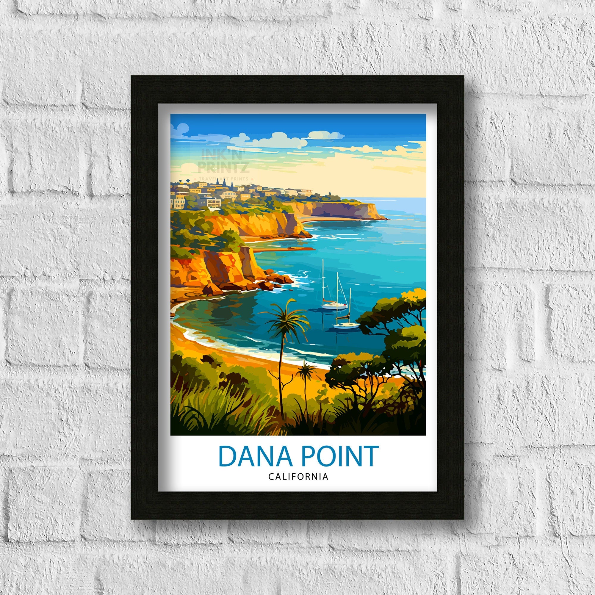 Dana Point California Travel Print Dana Point Wall Decor Dana Point Poster California Travel Prints Dana Point Art Print Dana