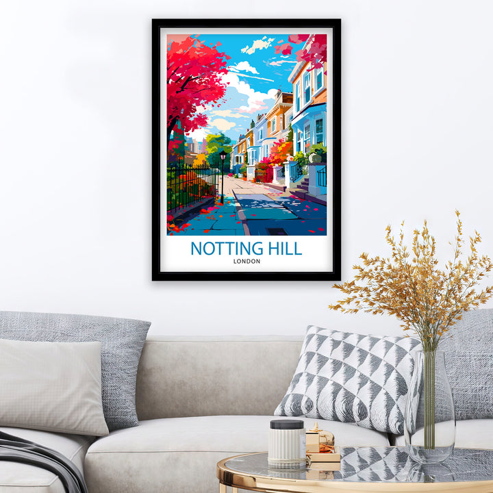 Notting Hill London Travel Poster Notting Hill