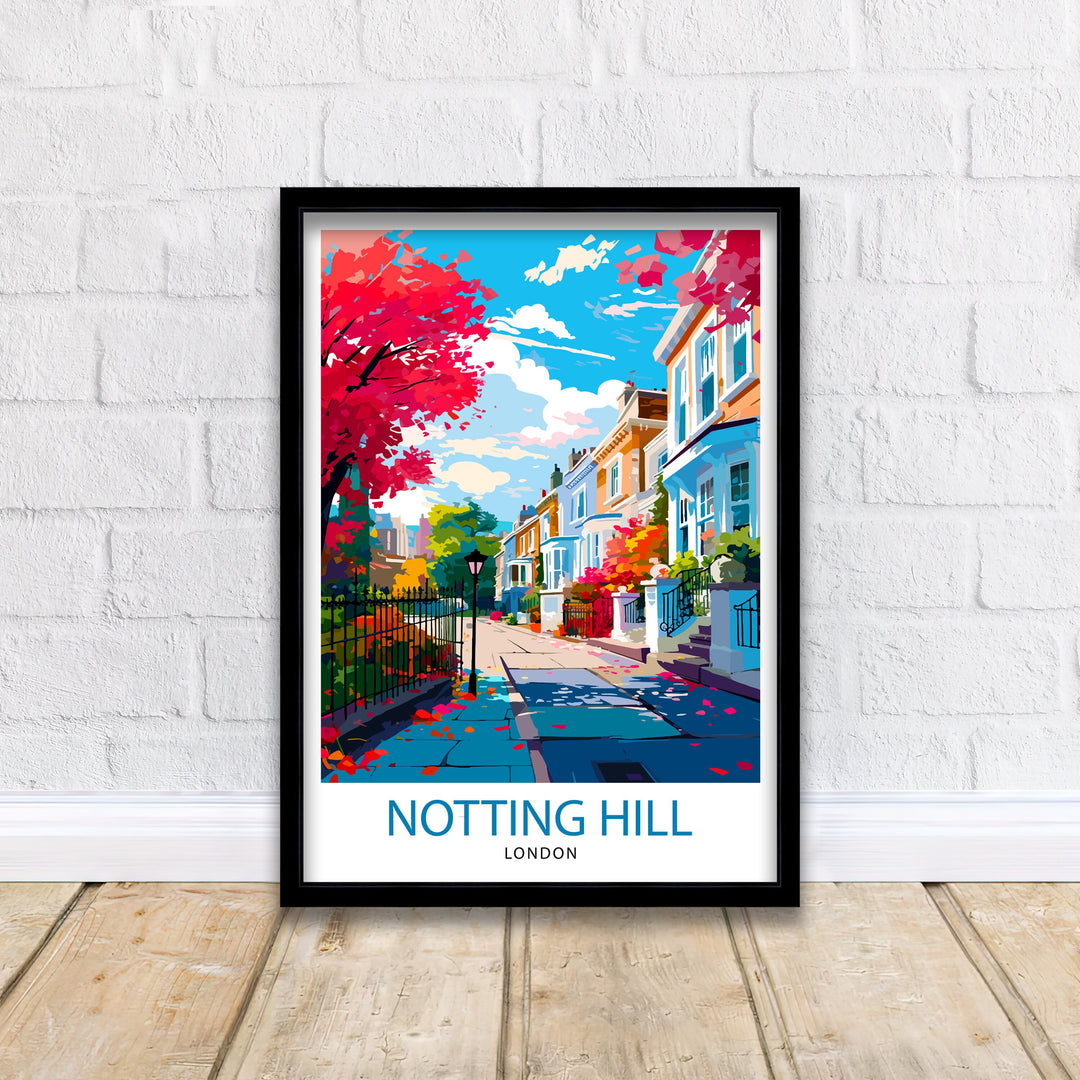 Notting Hill London Travel Poster Notting Hill