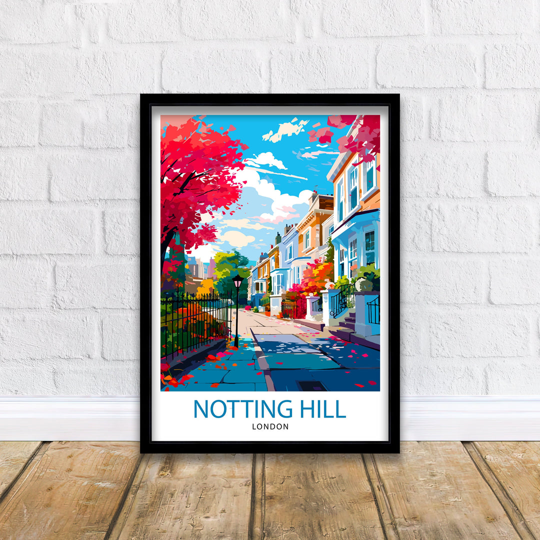 Notting Hill London Travel Poster Notting Hill