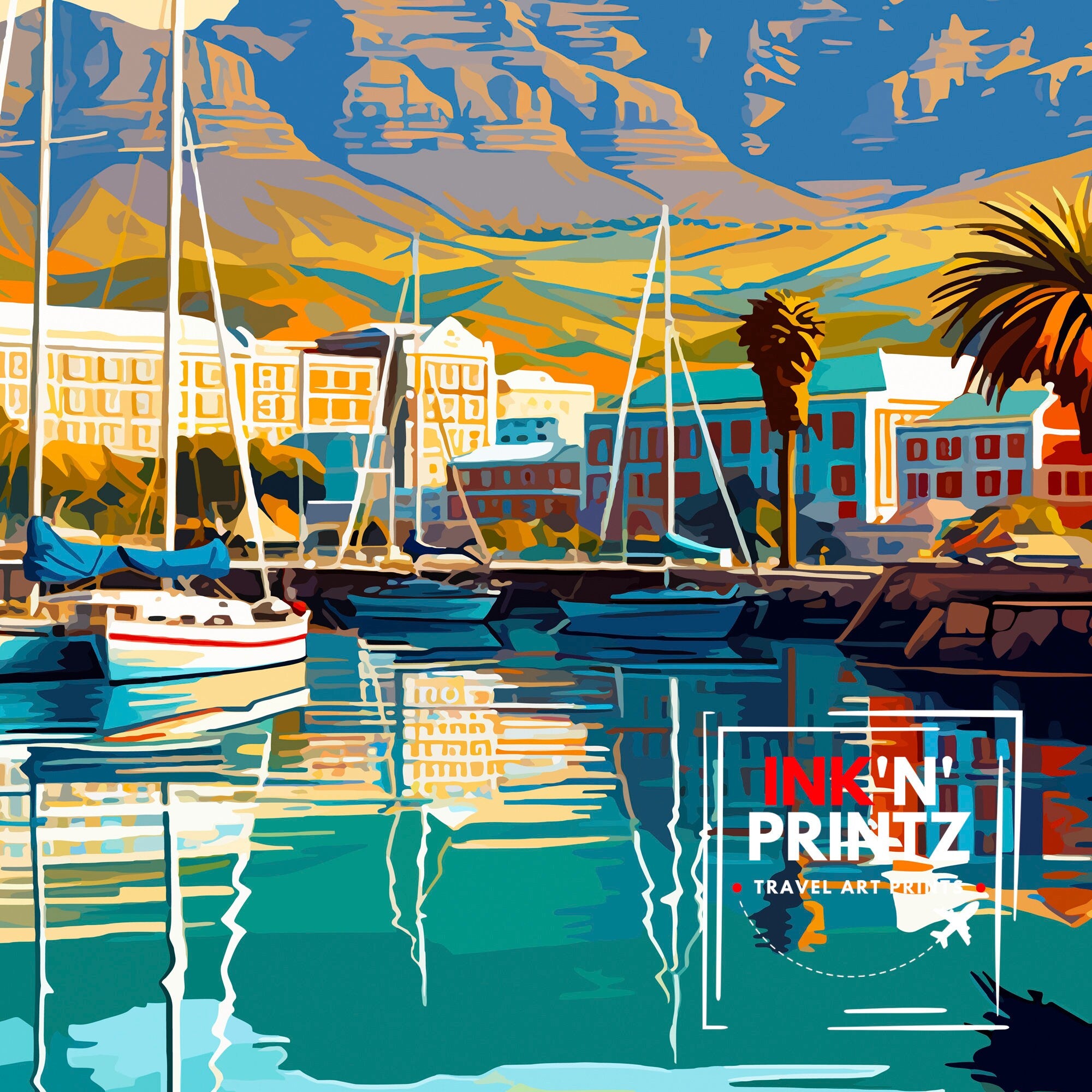 Cape Town South Africa Travel Print Cape Town Wall Decor Cape Town Poster South Africa Travel Prints Cape Town Art Print Cape Town