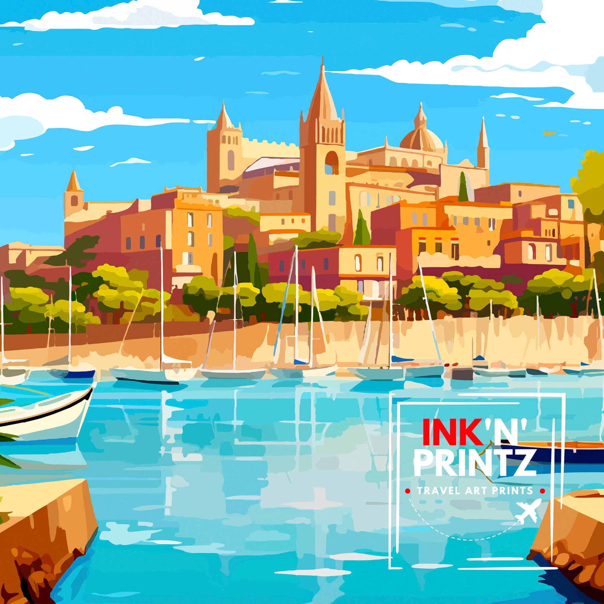 Palma de Mallorca Travel Print Palma Wall Decor Palma Poster Palma Art Print Palma Wall Art Palma Home Living Decor Gift for Palma Travel
