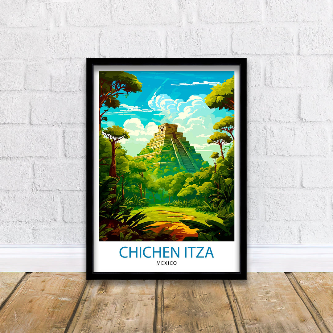 Chichen Itza Mexico Travel Poster Chichen Itza