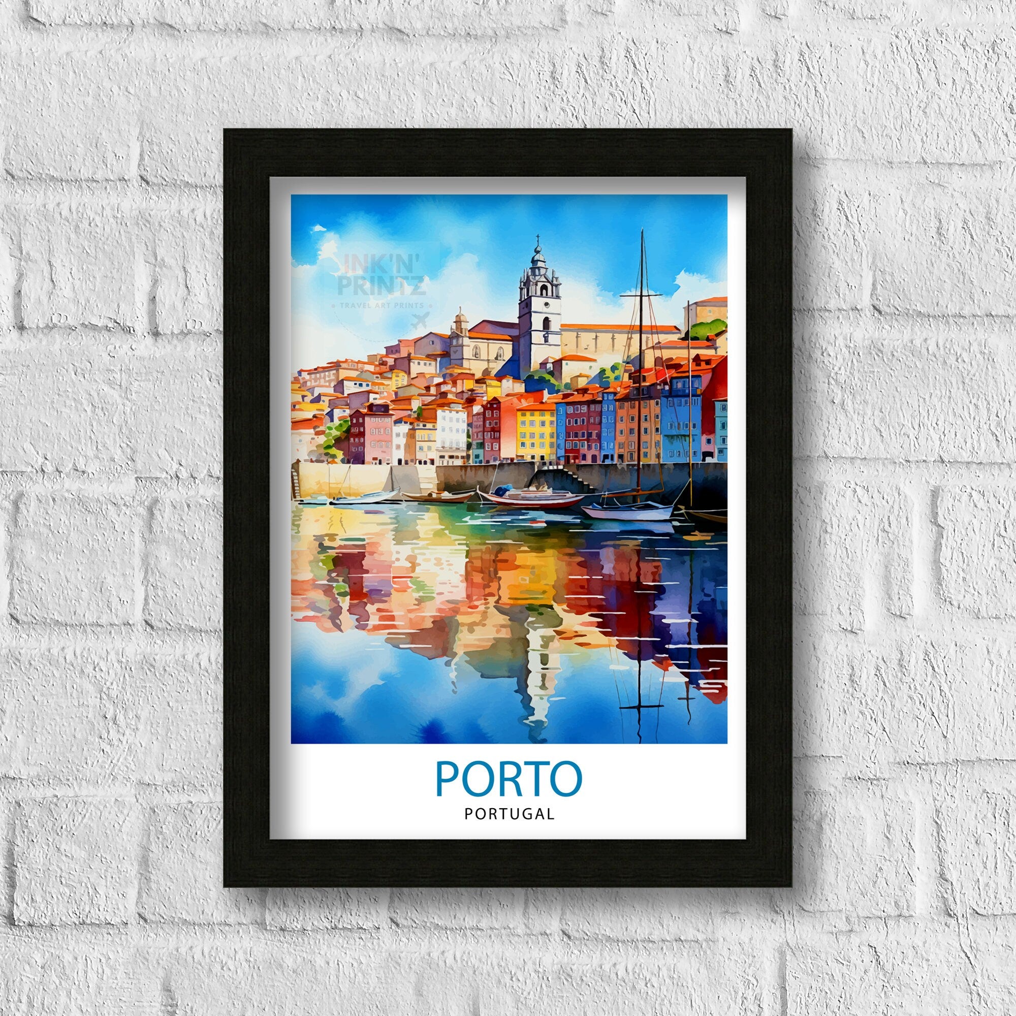 Porto Portugal Travel Poster, Art Print , Wall Art, Art Print