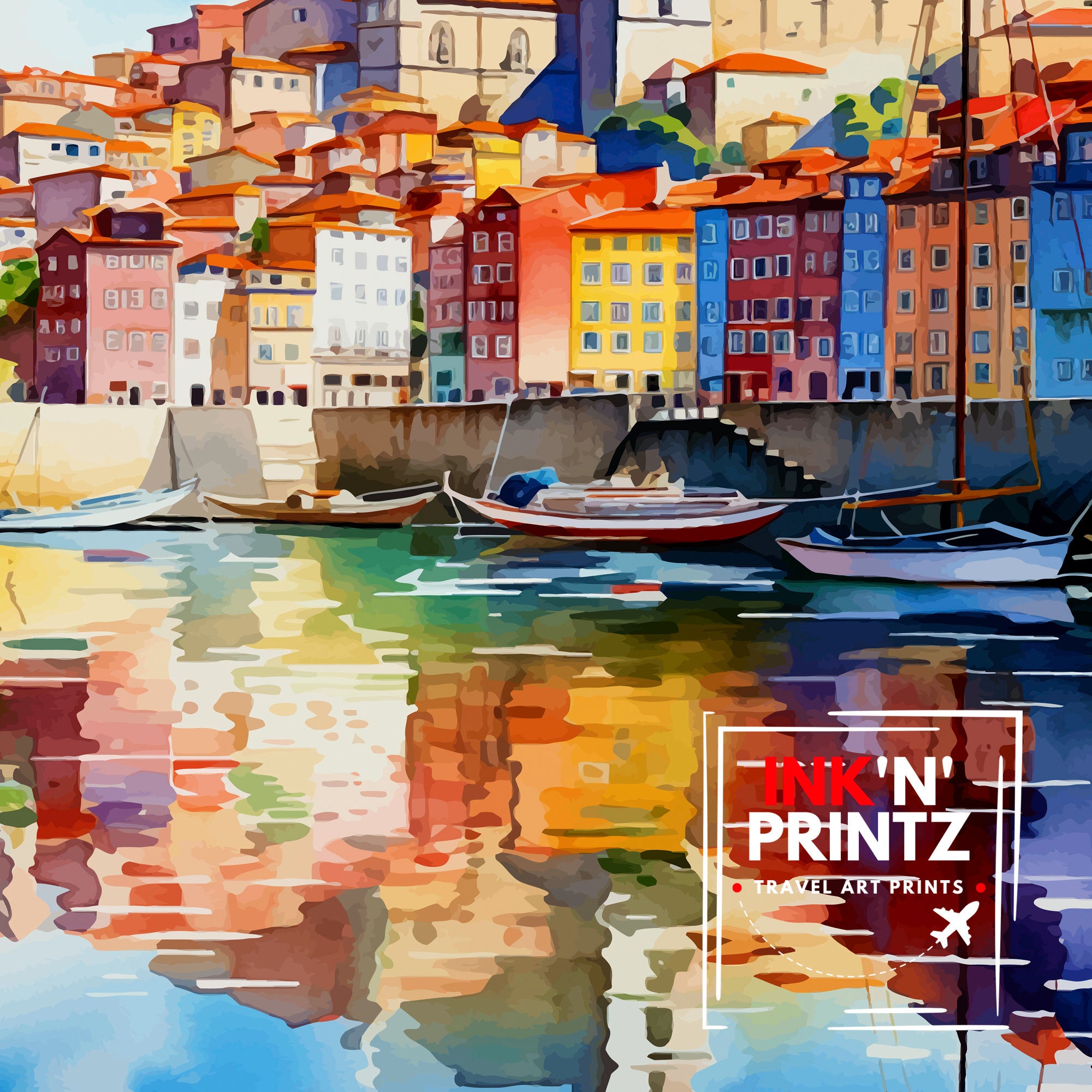 Porto Portugal Travel Poster, Art Print , Wall Art, Art Print