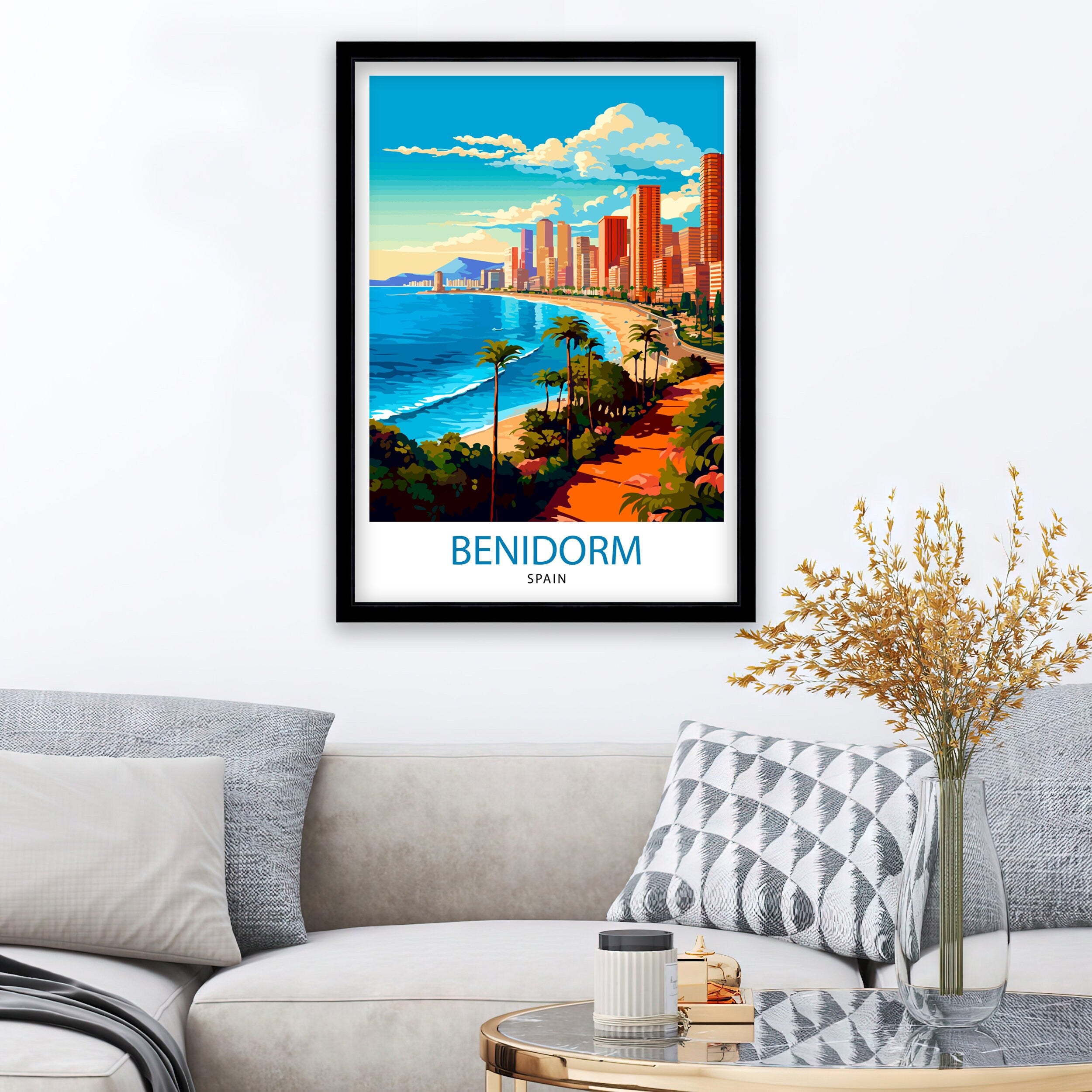 Benidorm Spain Print Benidorm Wall Decor Benidorm Poster Benidorm Art Print Benidorm Wall Art Gift for Benidorm Travel Benidorm Home Decor
