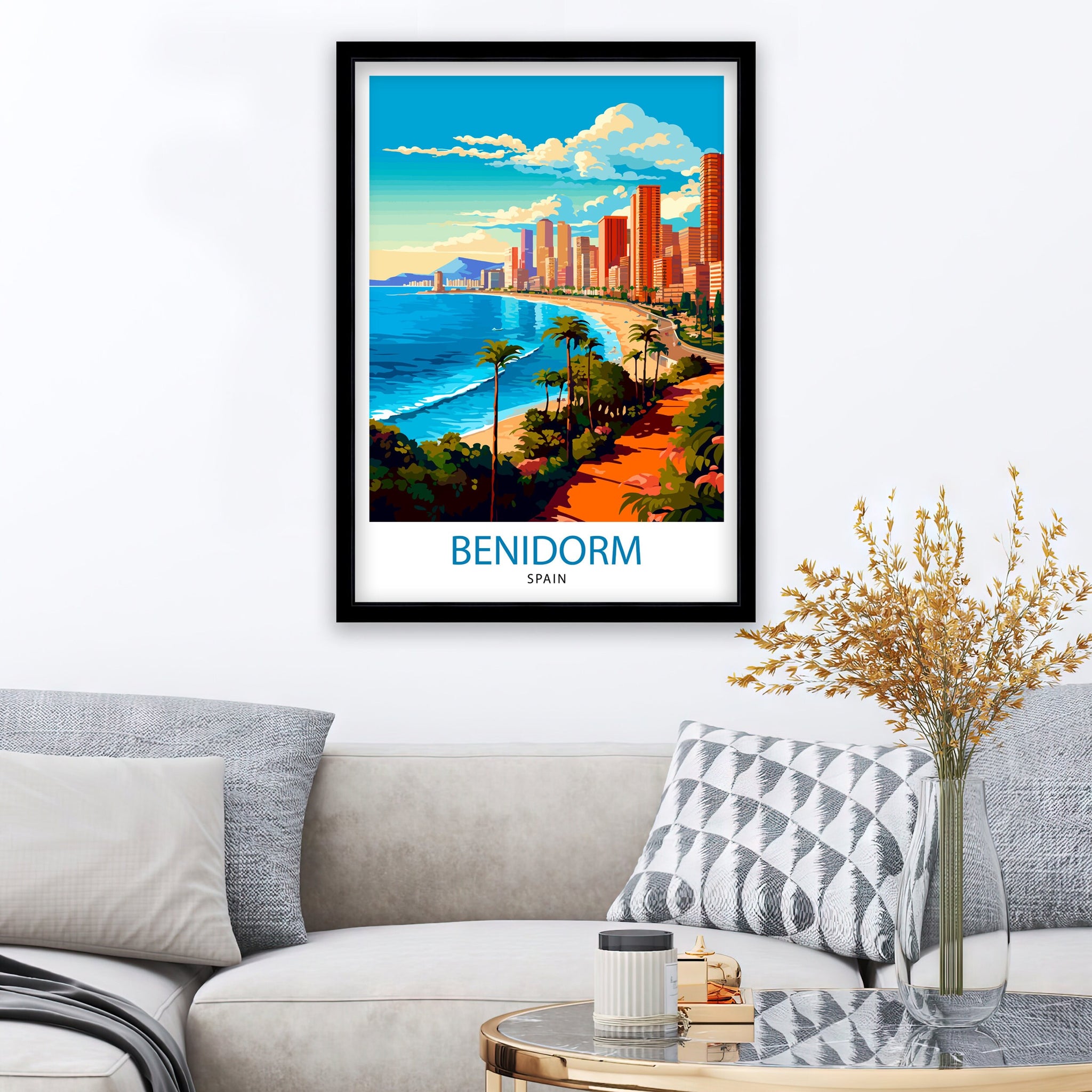 Benidorm Spain Print Benidorm Wall Decor Benidorm Poster Benidorm Art Print Benidorm Wall Art Gift for Benidorm Travel Benidorm Home Decor