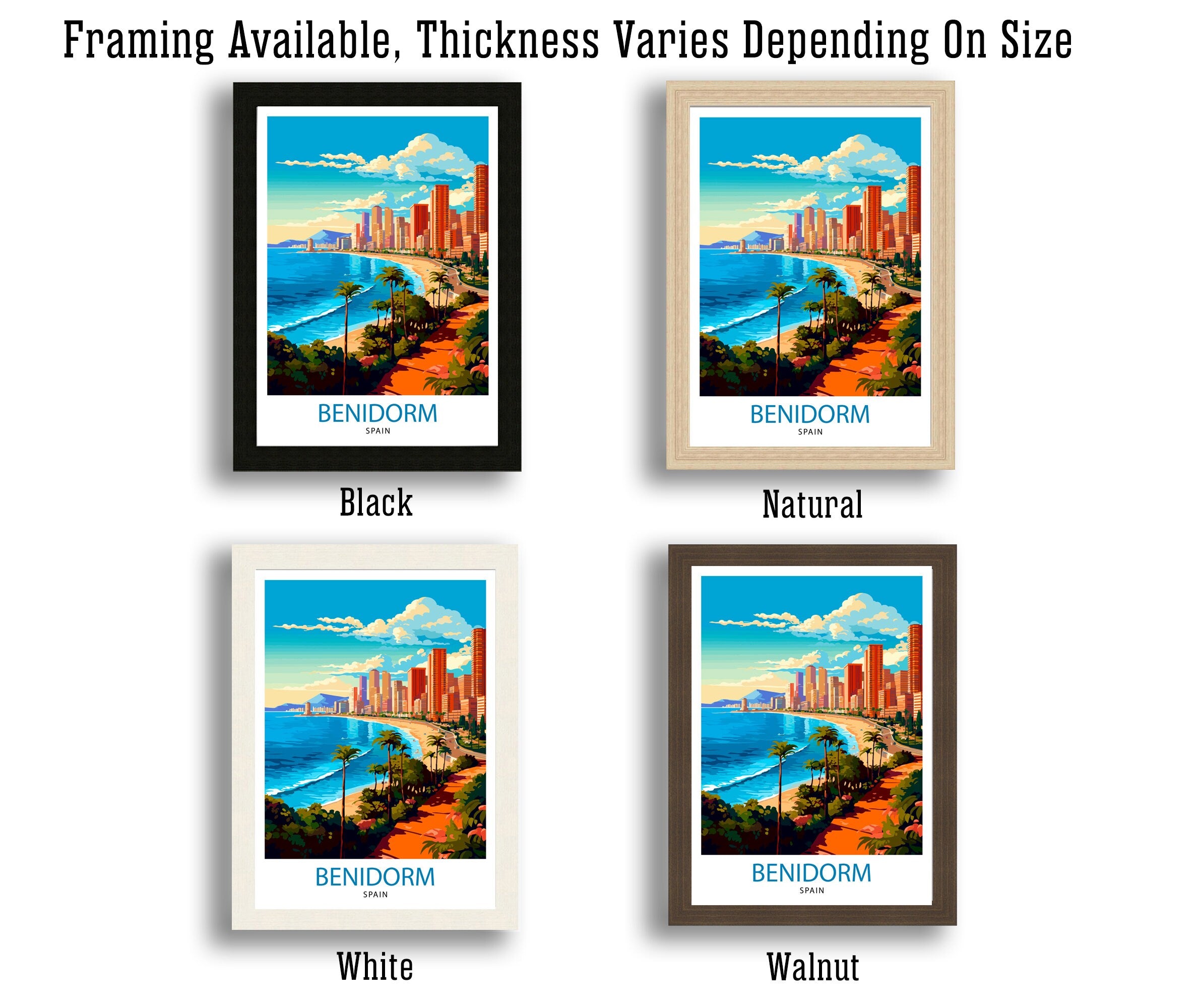 Benidorm Spain Print Benidorm Wall Decor Benidorm Poster Benidorm Art Print Benidorm Wall Art Gift for Benidorm Travel Benidorm Home Decor