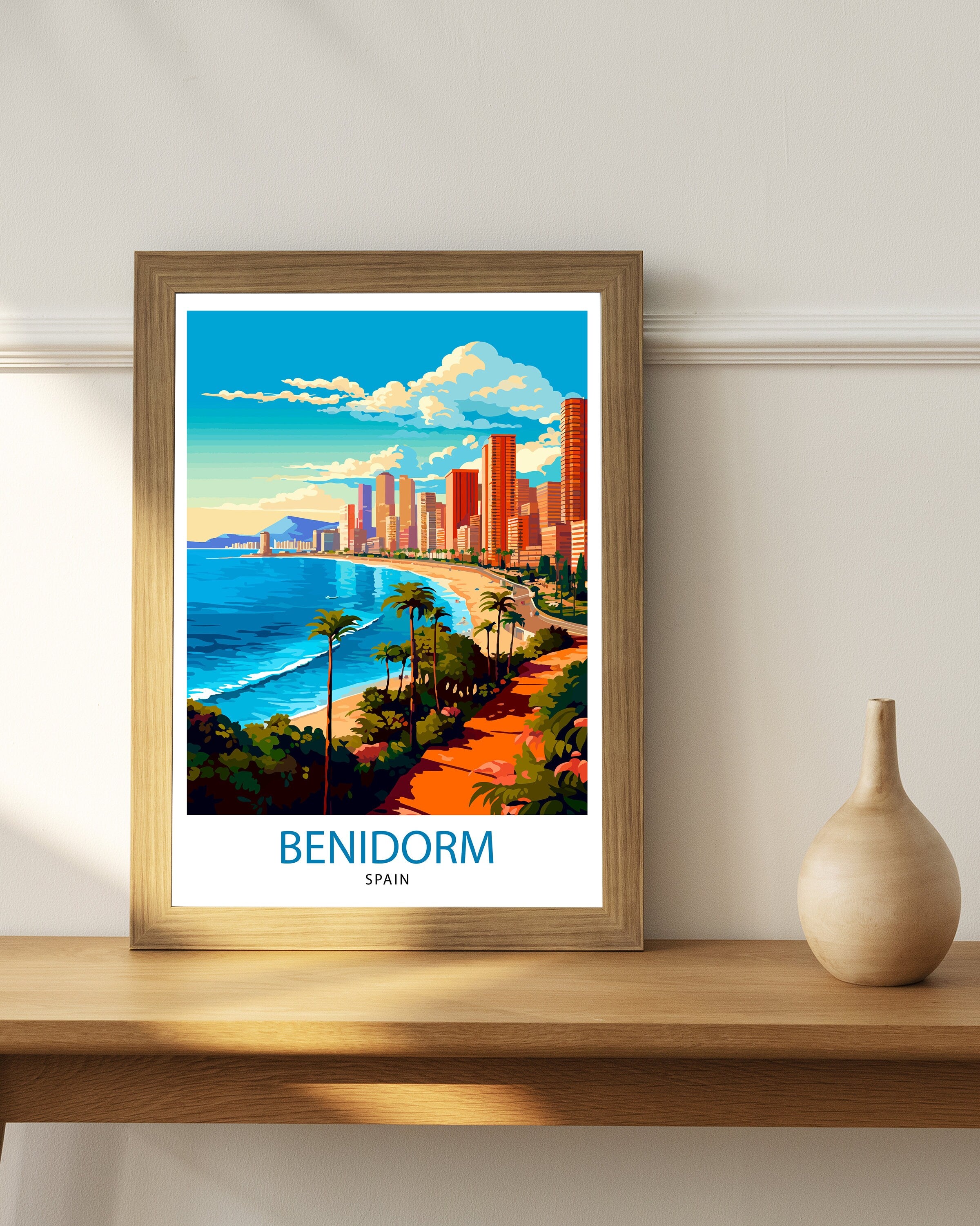 Benidorm Spain Print Benidorm Wall Decor Benidorm Poster Benidorm Art Print Benidorm Wall Art Gift for Benidorm Travel Benidorm Home Decor