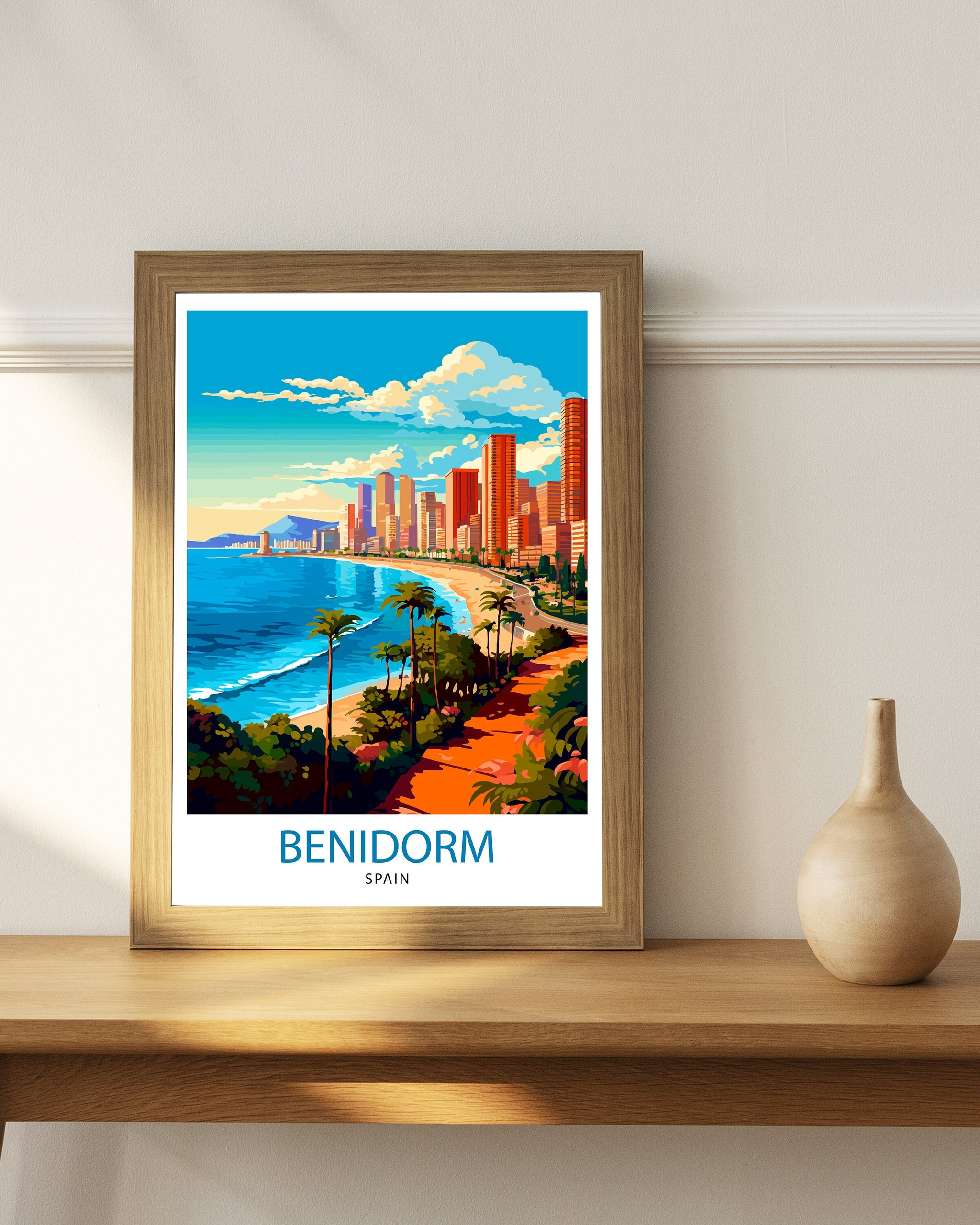 Benidorm Spain Print Benidorm Wall Decor Benidorm Poster Benidorm Art Print Benidorm Wall Art Gift for Benidorm Travel Benidorm Home Decor