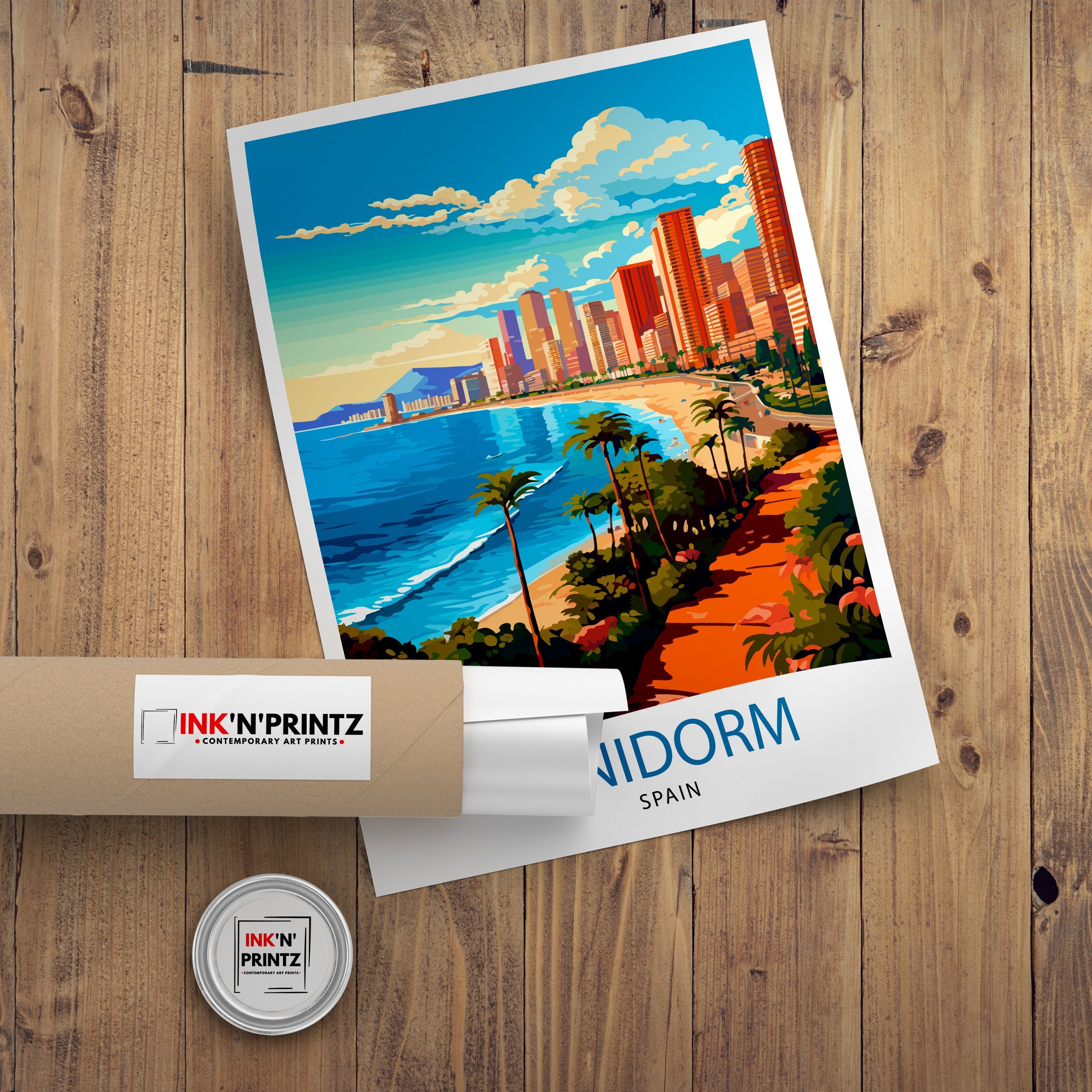 Benidorm Spain Print Benidorm Wall Decor Benidorm Poster Benidorm Art Print Benidorm Wall Art Gift for Benidorm Travel Benidorm Home Decor