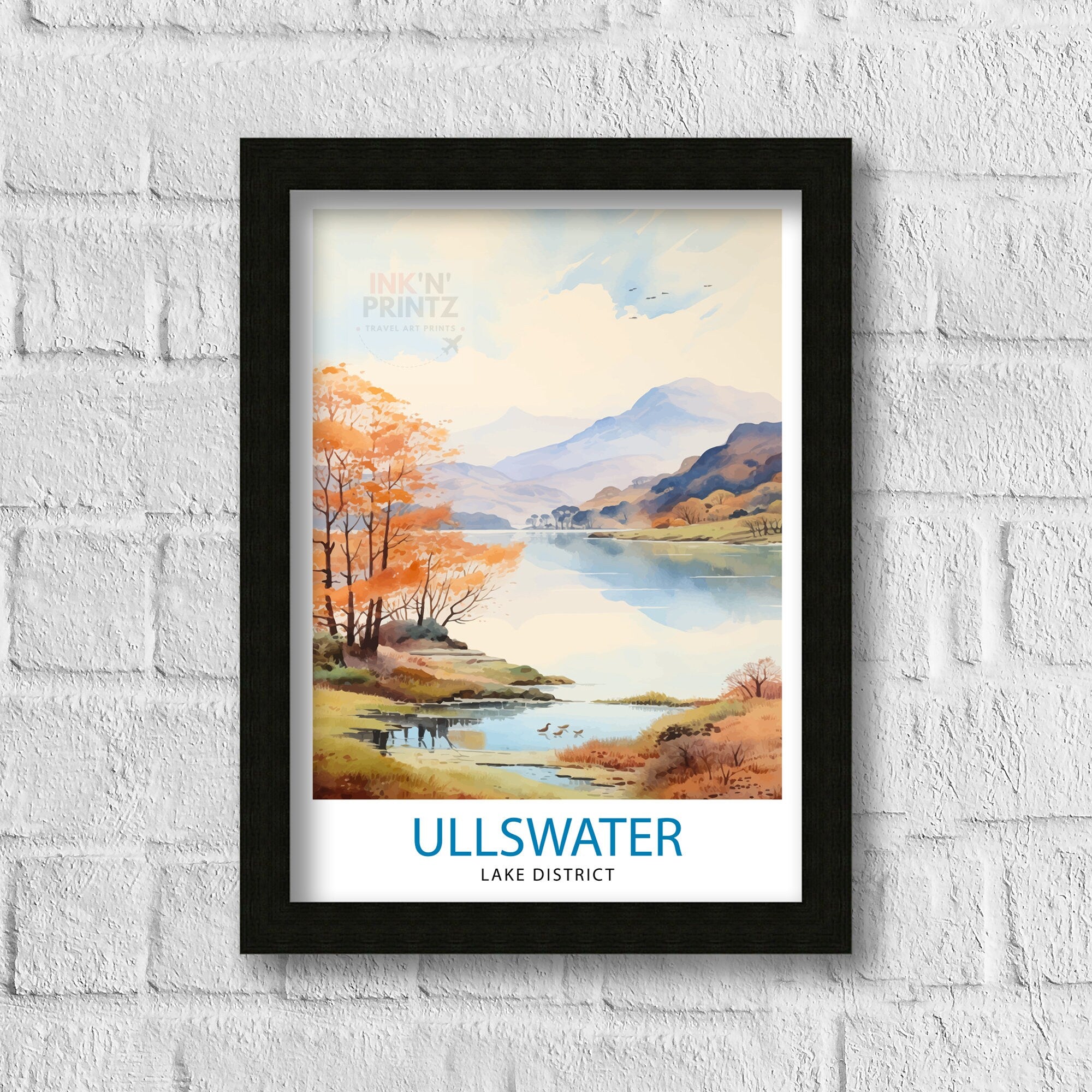 Ullswater Lake District Travel Print Lake District Wall Decor Ullswater Home Living Decor Ullswater Illustration Travel Poster Gift for