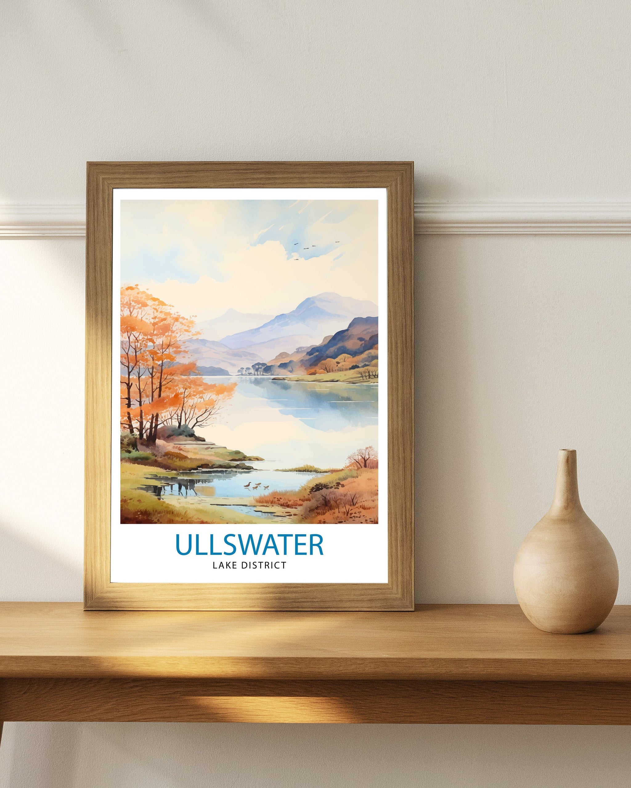 Ullswater Lake District Travel Print Lake District Wall Decor Ullswater Home Living Decor Ullswater Illustration Travel Poster Gift for
