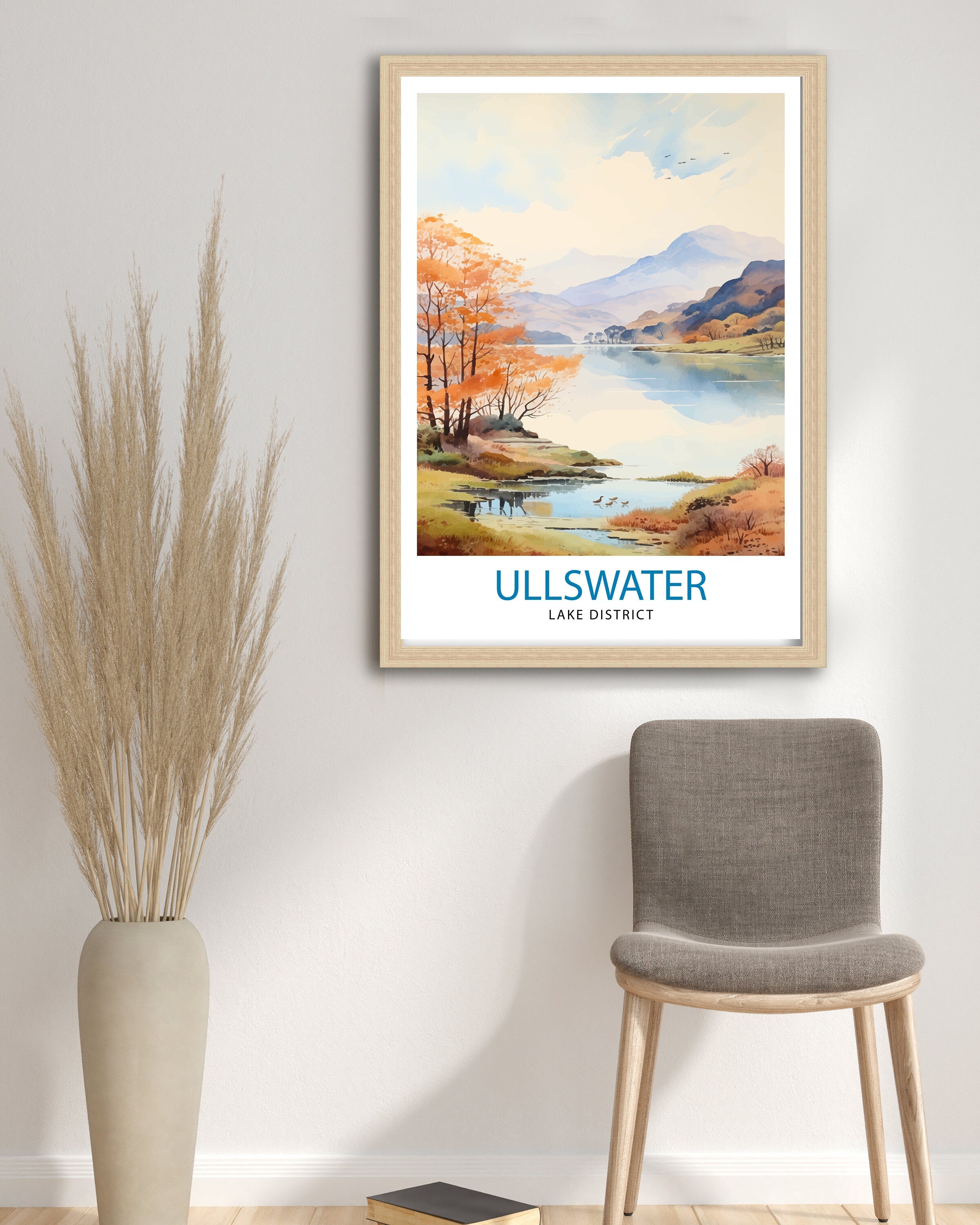 Ullswater Lake District Travel Print Lake District Wall Decor Ullswater Home Living Decor Ullswater Illustration Travel Poster Gift for