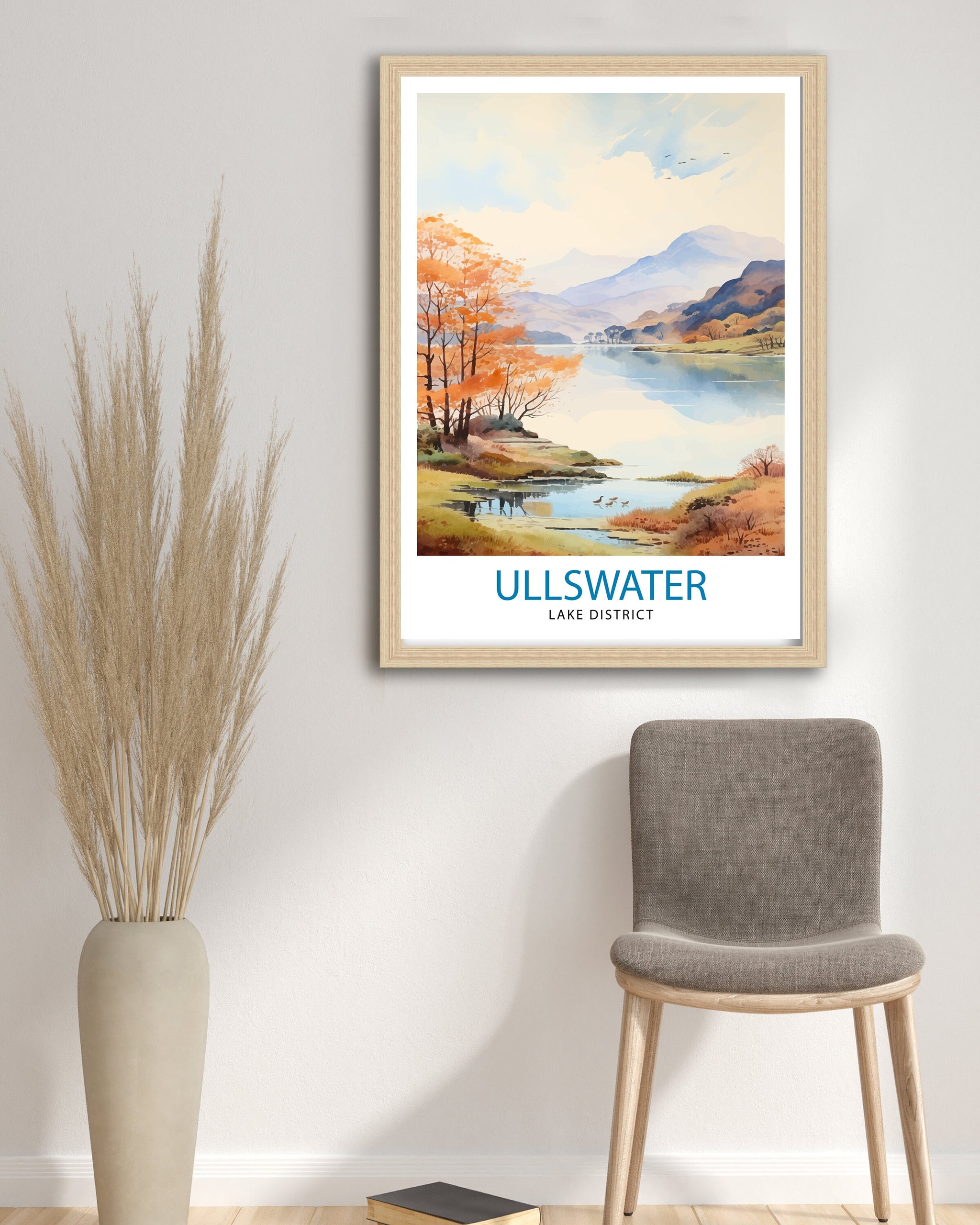Ullswater Lake District Travel Print Lake District Wall Decor Ullswater Home Living Decor Ullswater Illustration Travel Poster Gift for