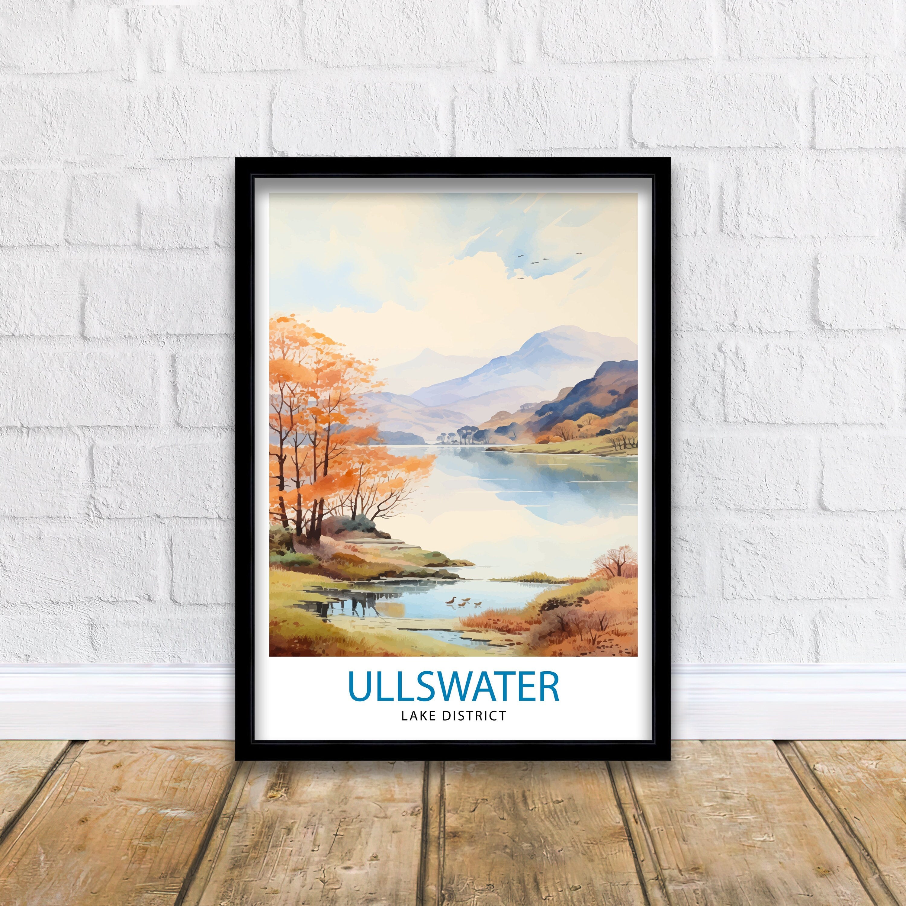 Ullswater Lake District Travel Print Lake District Wall Decor Ullswater Home Living Decor Ullswater Illustration Travel Poster Gift for