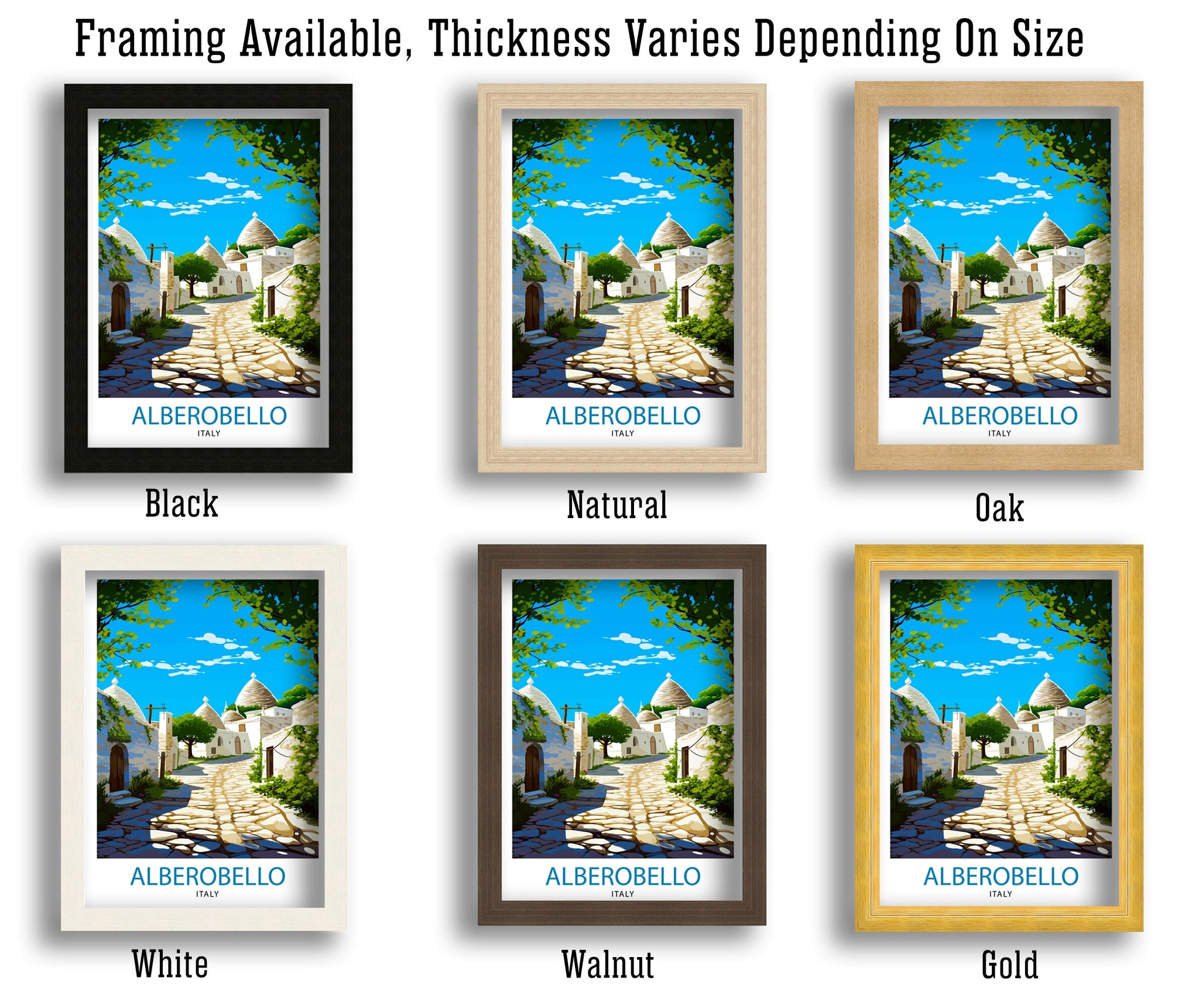 Alberobello Italy Travel Print Wall Decor, Italy Illustration Travel Poster, Alberobello Gift Italy Home Decor