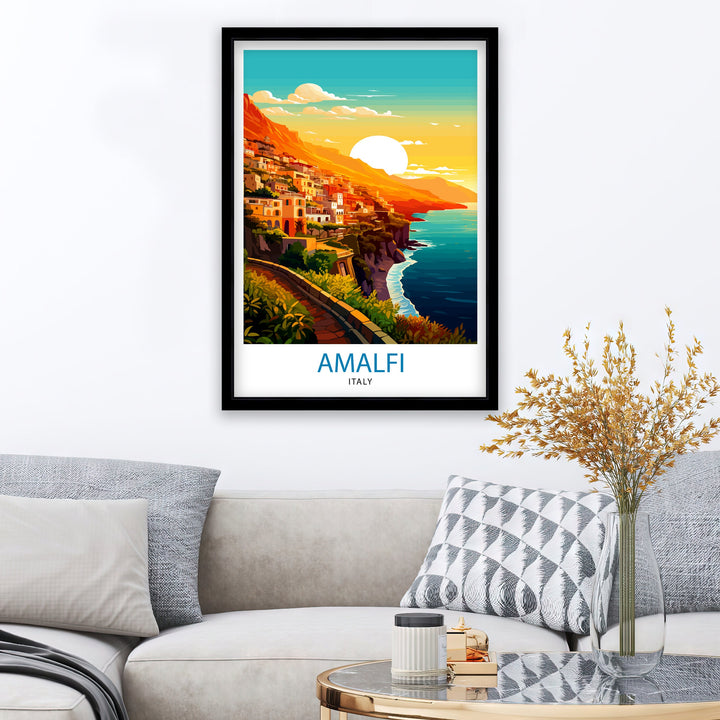 Amalfi Italy Travel Poster Amalfi