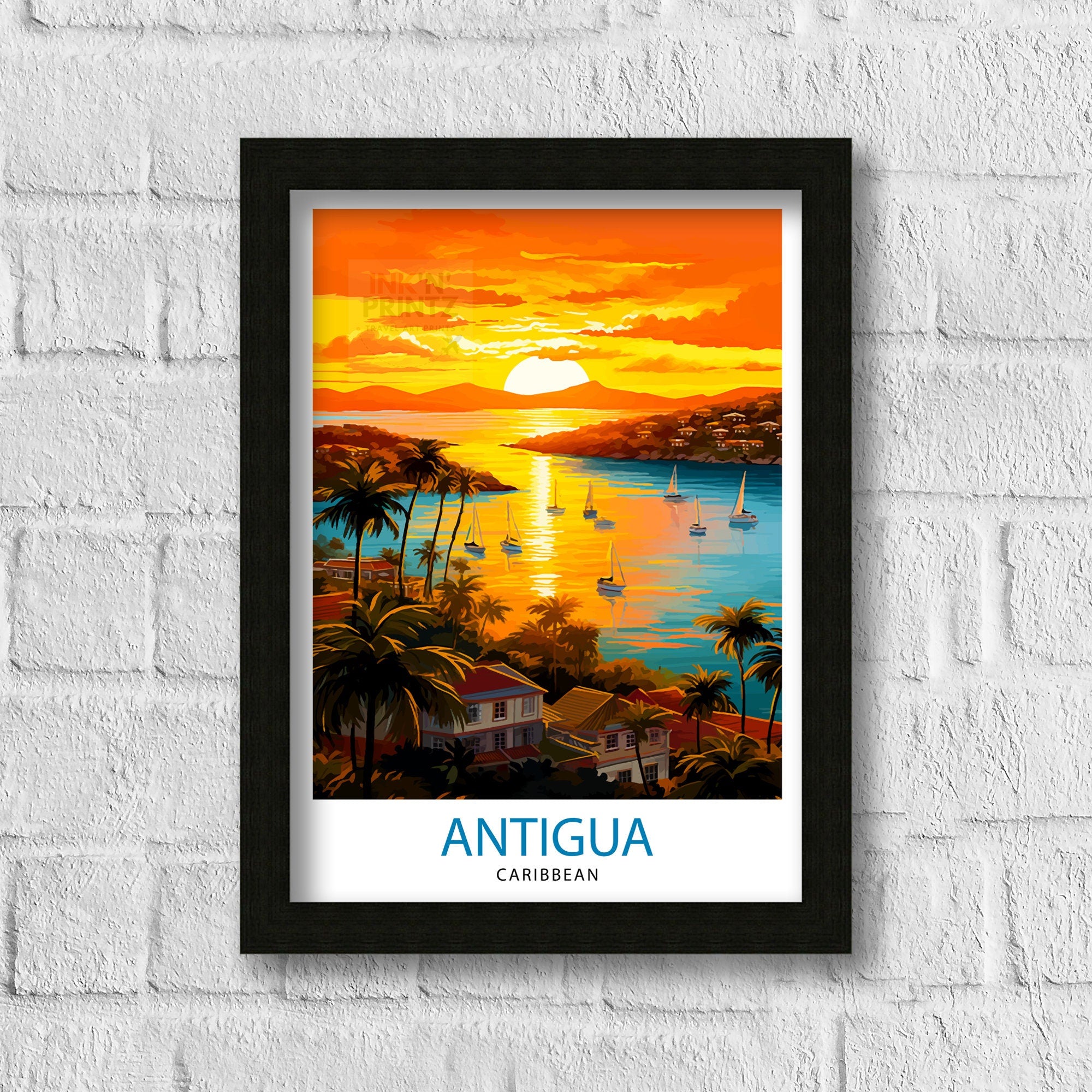 Antigua Travel Print | Antigua Poster | Antigua | Travel Print | Antigua Art | Travel Poster | Antigua Wall Art | Antigua And Barbuda