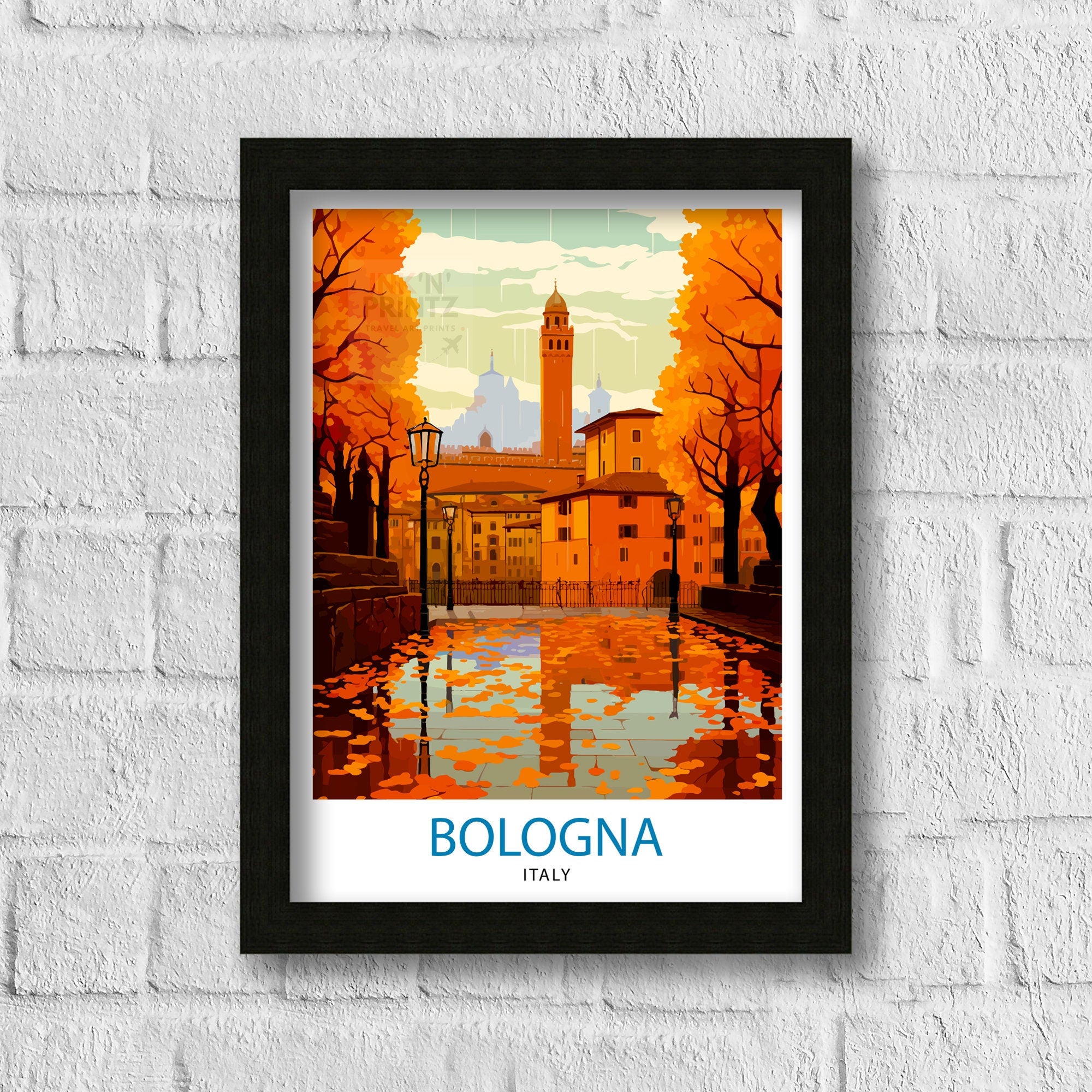 Bologna Italy Travel Print Bologna Wall Decor Bologna Home Living Decor Italy Illustration Travel Poster Gift For Bologna Italy Home Decor