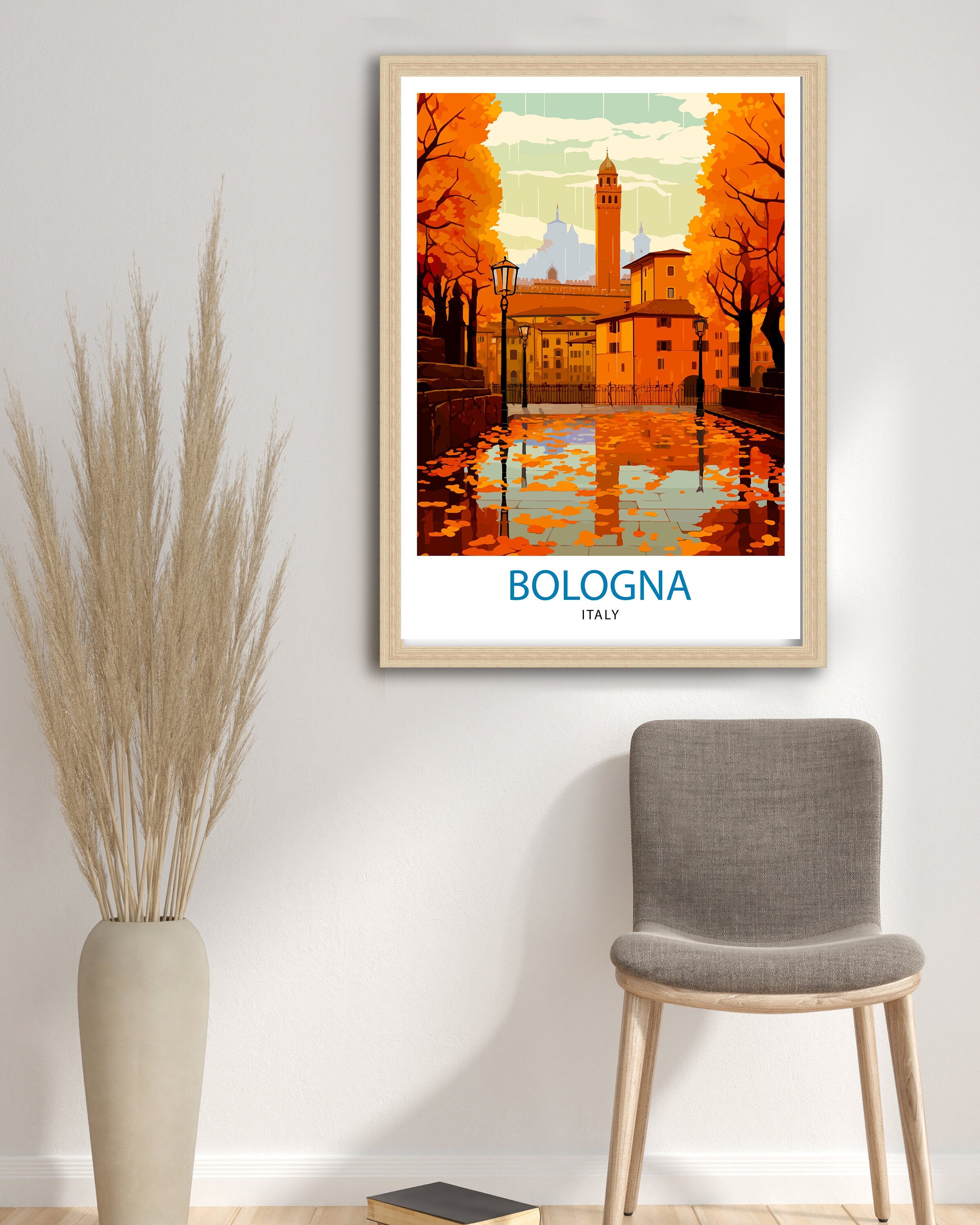 Bologna Italy Travel Print Bologna Wall Decor Bologna Home Living Decor Italy Illustration Travel Poster Gift For Bologna Italy Home Decor