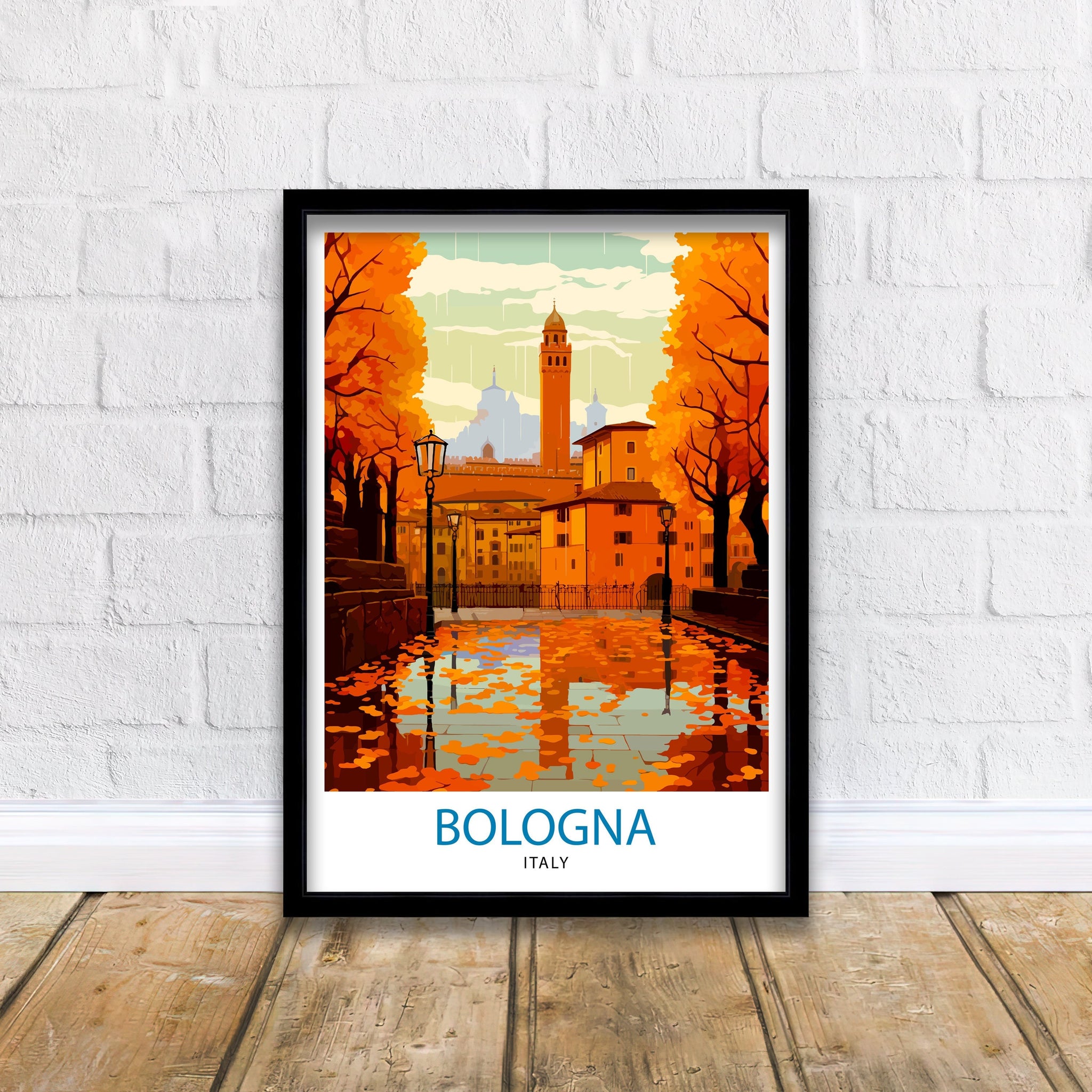 Bologna Italy Travel Print Bologna Wall Decor Bologna Home Living Decor Italy Illustration Travel Poster Gift For Bologna Italy Home Decor